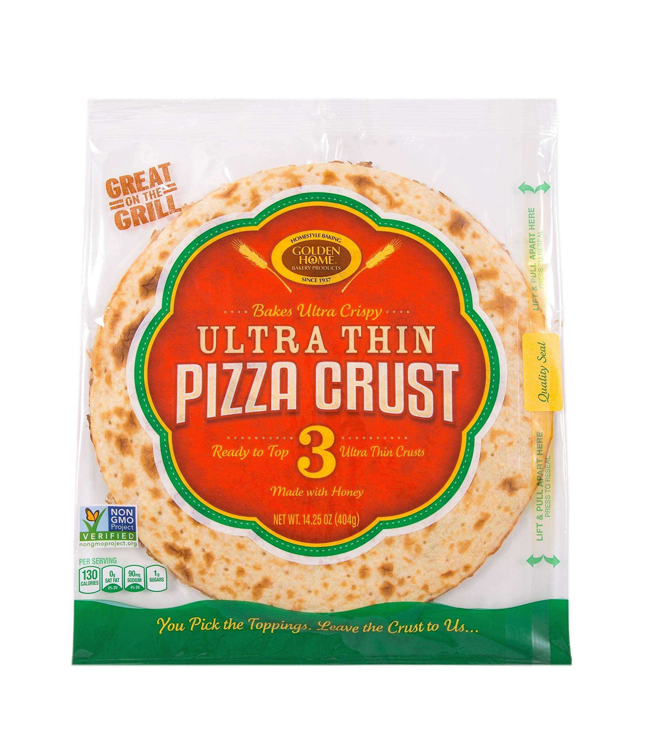 Golden Home Bakery Products Ultra Thin Pizza Crust, 12" (3 Pack) - Image 1