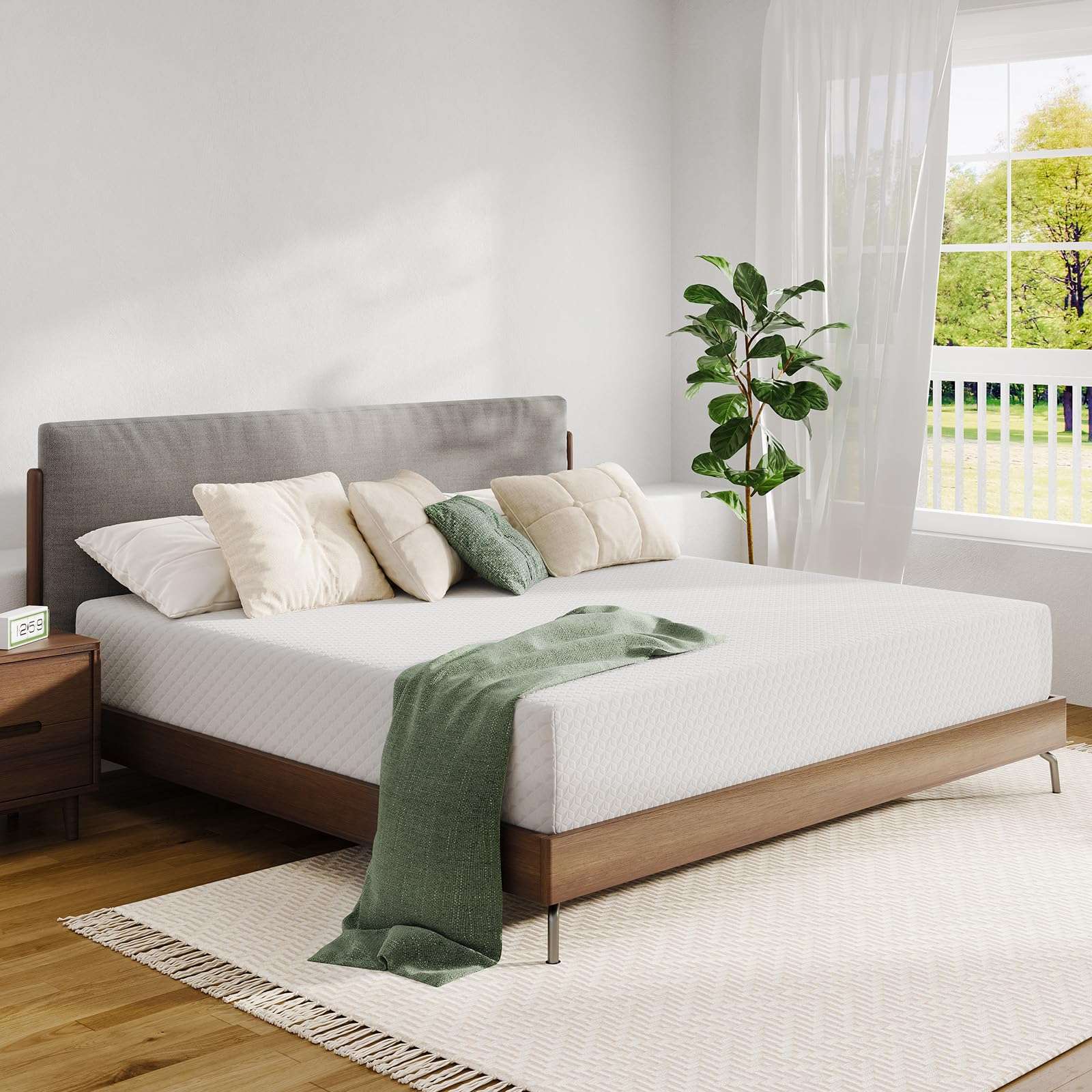 Novilla King Mattress, 12 Inch King Size Memory Foam Mattress with Comfort Foam for Pressure Relief & Cool Fresh Sleep, Removable Washable Cover,Mattresses in a Box,Medium Firm - Image 2