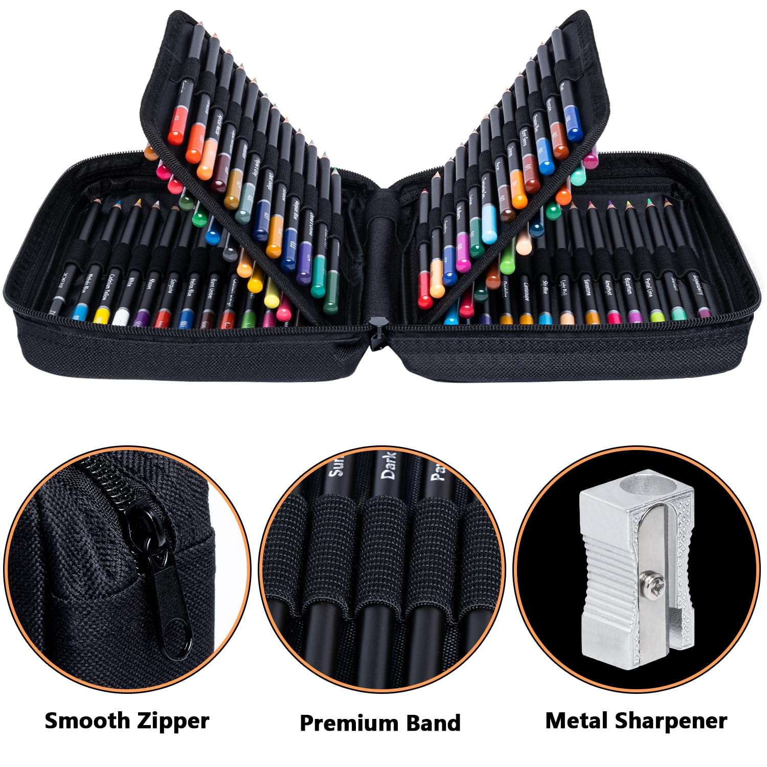 Drawdart Colored Pencils for Adult Coloring, 72-Color Professional Soft Core Drawing Sketching Shading Pencils Set with Zipper Case, Coloring Pencils for Adults, Artists, Professionals and Colorists - Image 3