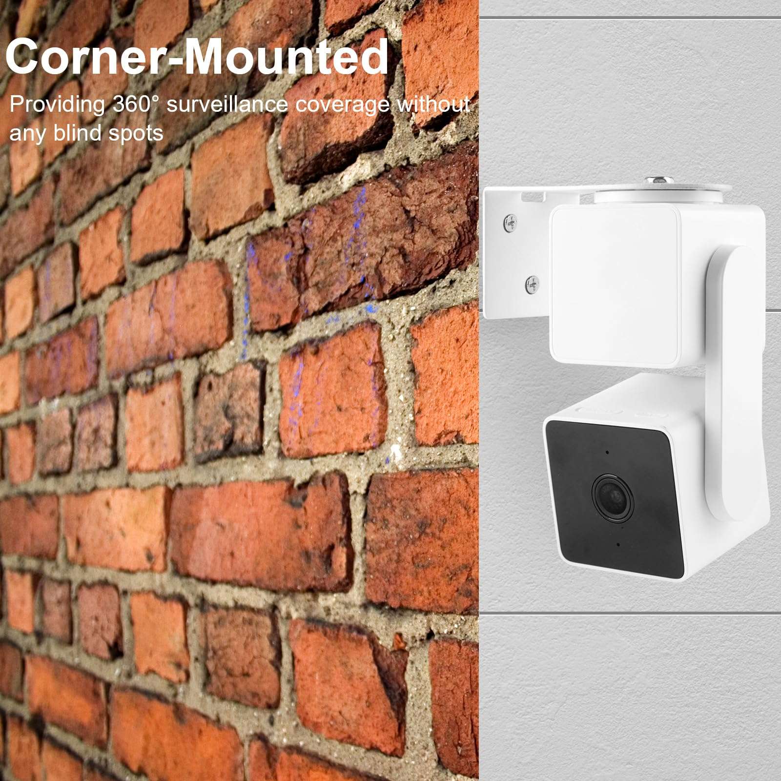 UYODM 2Pack Adhesive Metal Wall Mount Bracket Compatible with Wyze Cam Pan V3/ Wyze Cam V4/V2, VHB Stick On,No Drilling Mounting Bracket for Wyze Get The Best View,Two Ways Installation - Image 4