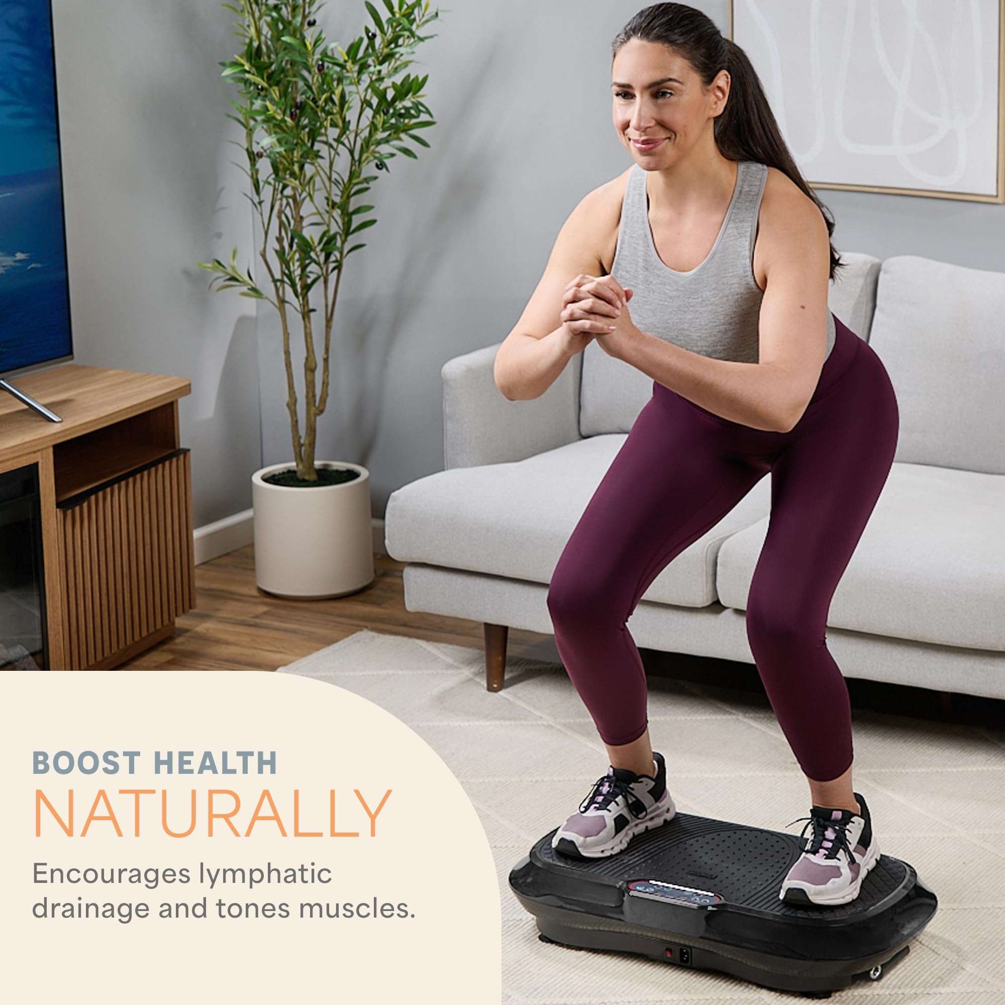 Lifepro Waver Vibration Plate Exercise Machine for Lymphatic Drainage, Muscle Activation, Full-Body Workout Vibrating Platform with Loop Bands, Fitness Equipment for Strength Toning & Fat Loss - Image 2