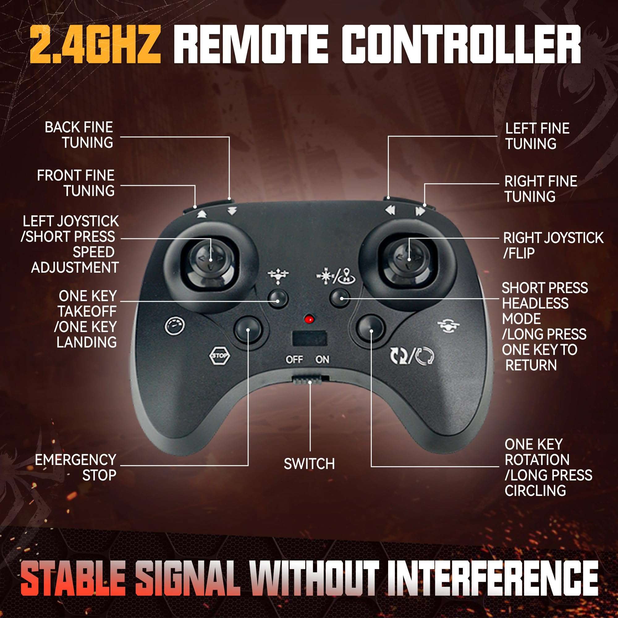 BEZGAR Drones for Kids | 2.4GHZ RC Plane, Spider Toys for Boys, Remote Control Spider, Remote Control Airplane, RC Helicopter, 360° Flip Fighter Jet Toy, Toys for ages 8-13 - Image 3