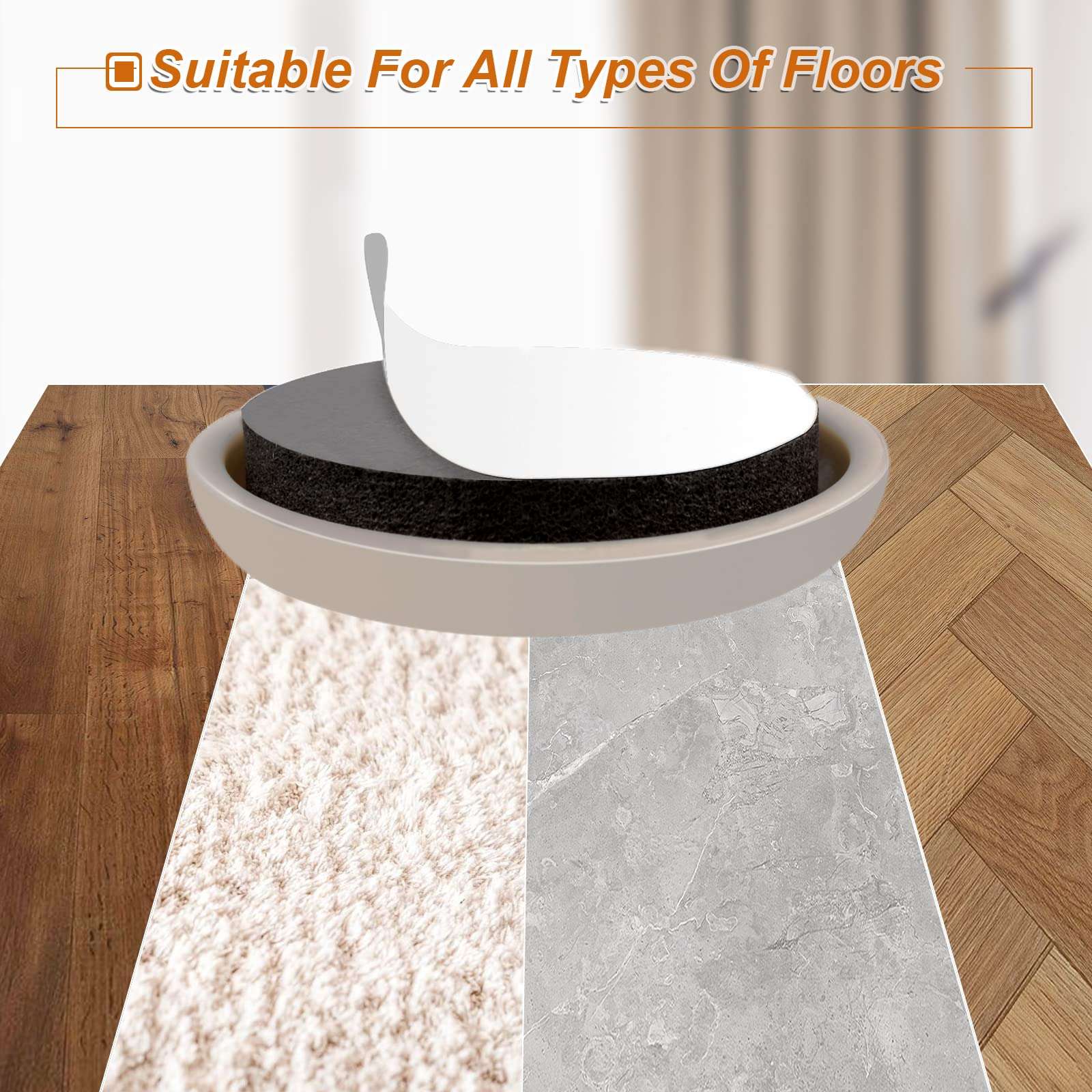 1-1/4" Furniture Sliders for Carpet & Hardwood Floors, 24PCS Furniture Pads for Quickly and Easily Move Any Item and Protect The Floor - Image 5