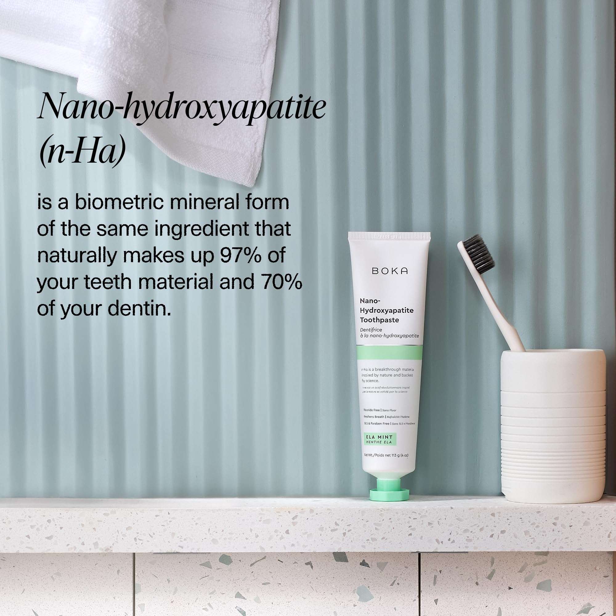 Boka Fluoride Free Toothpaste, Nano Hydroxyapatite Toothpaste, Appropriate for Sensitive Teeth - for Adult, Kids Oral Care - Ela Mint Flavor, 4 Fl Oz 1Pk US Manufactured - Image 4