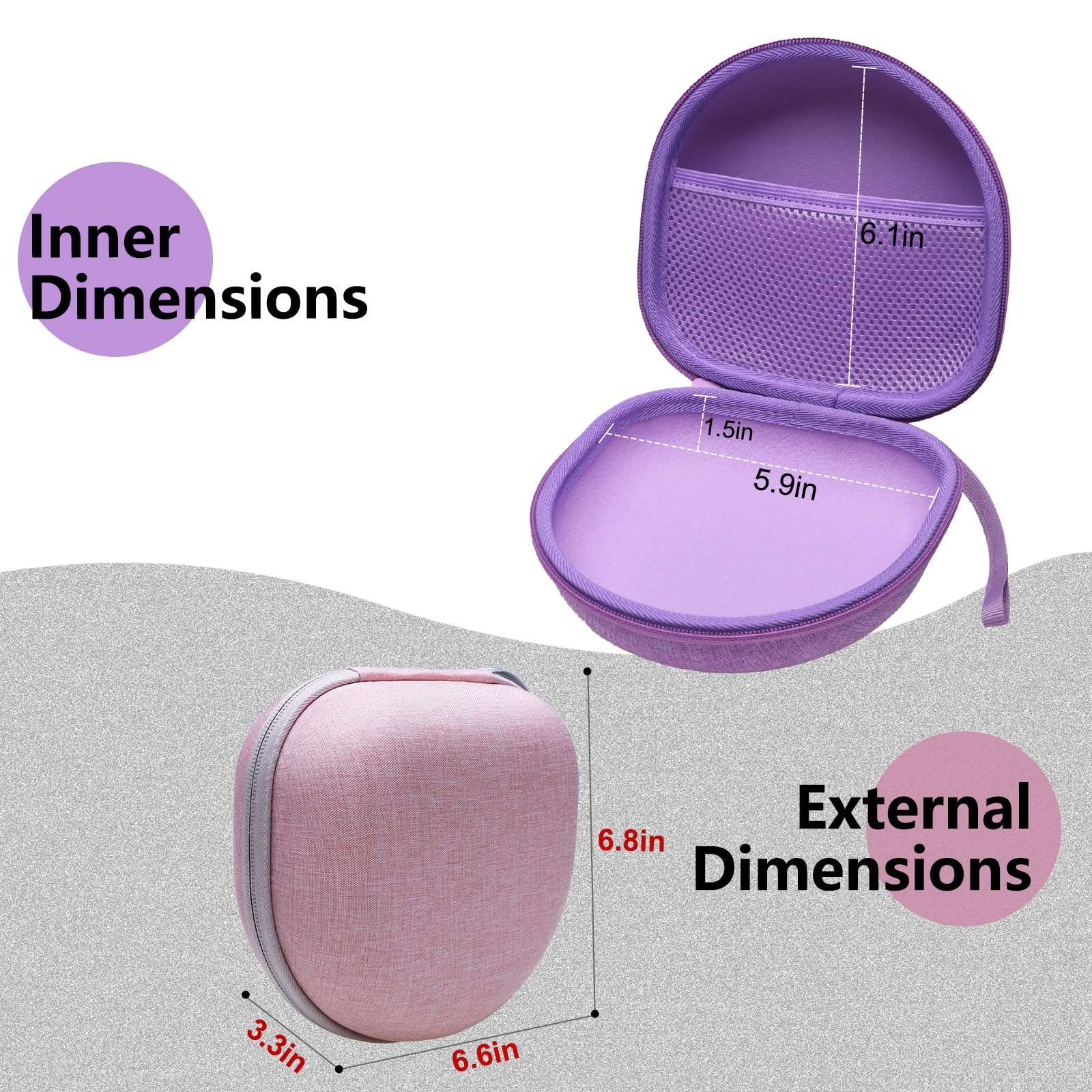 Headphone Case Compatible with BERIBES/TOZO/KVIDIO/Beats/Soundcore Anker Noise Cancelling Over-Ear Headphones, Black - Image 4