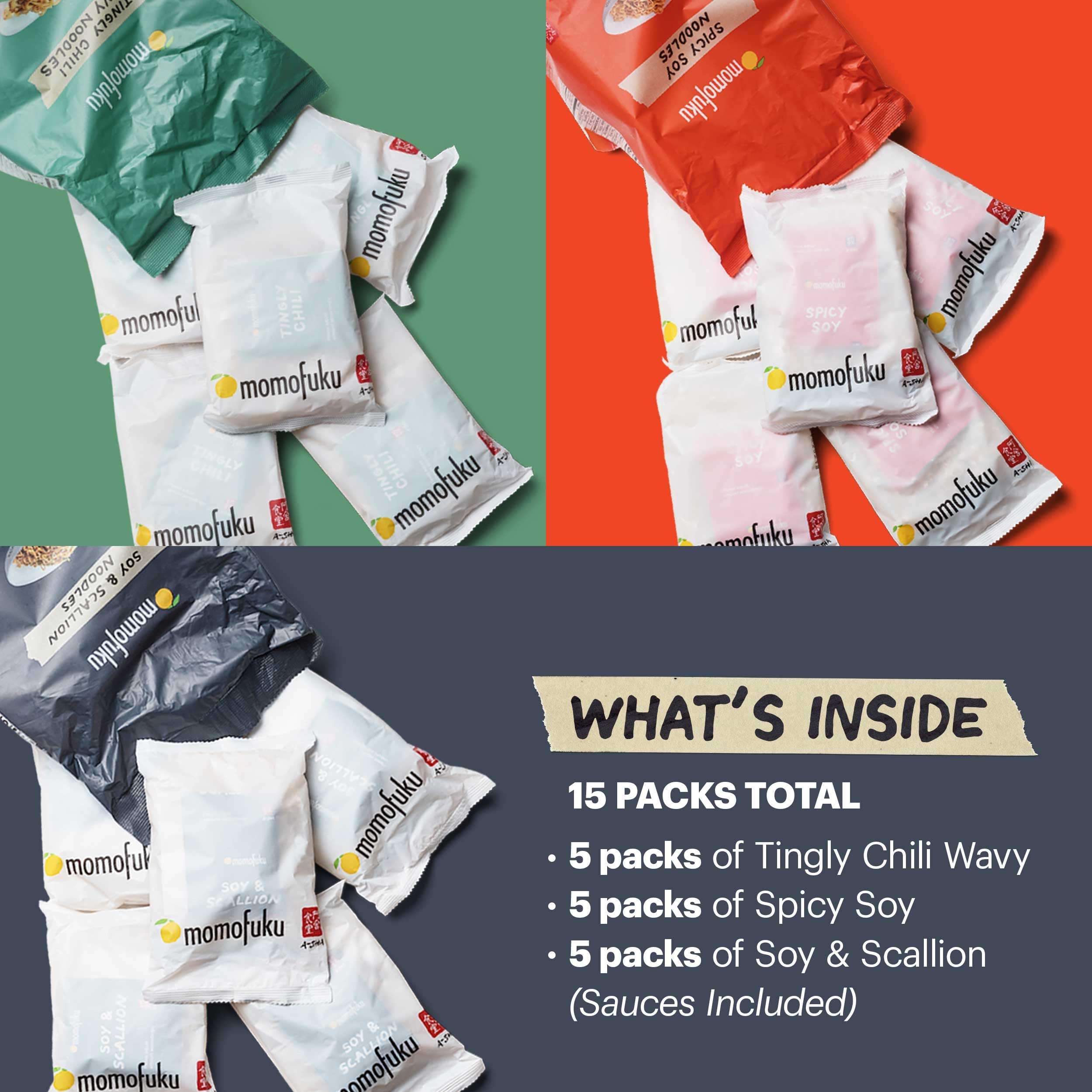 Momofuku Ramen Noodle Variety Pack by David Chang, 15 Meals (Pack of 3) Air-Dried Vegan Instant Noodles with Sauce - Image 6