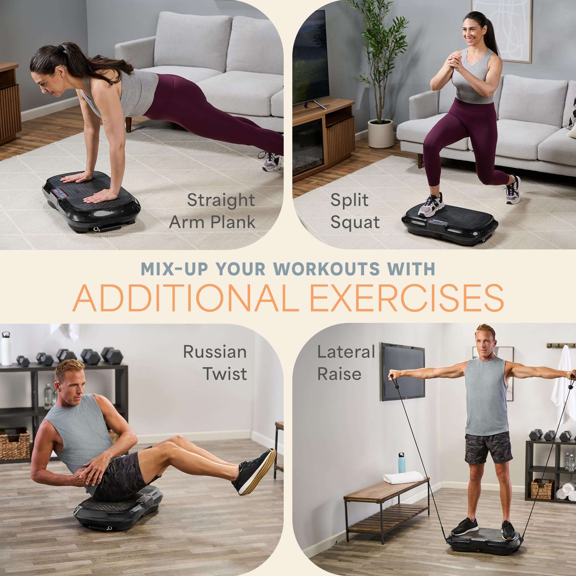 Lifepro Waver Vibration Plate Exercise Machine for Lymphatic Drainage, Muscle Activation, Full-Body Workout Vibrating Platform with Loop Bands, Fitness Equipment for Strength Toning & Fat Loss - Image 9