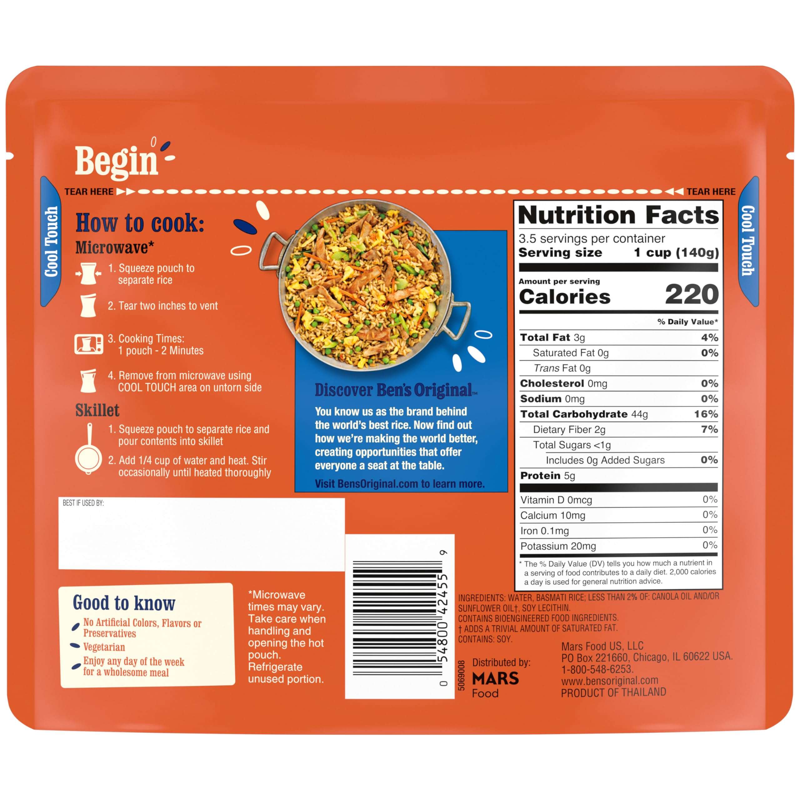 BEN'S ORIGINAL Ready Rice Basmati Family Size, Easy Dinner Side, 17.3 oz Pouch - Image 2