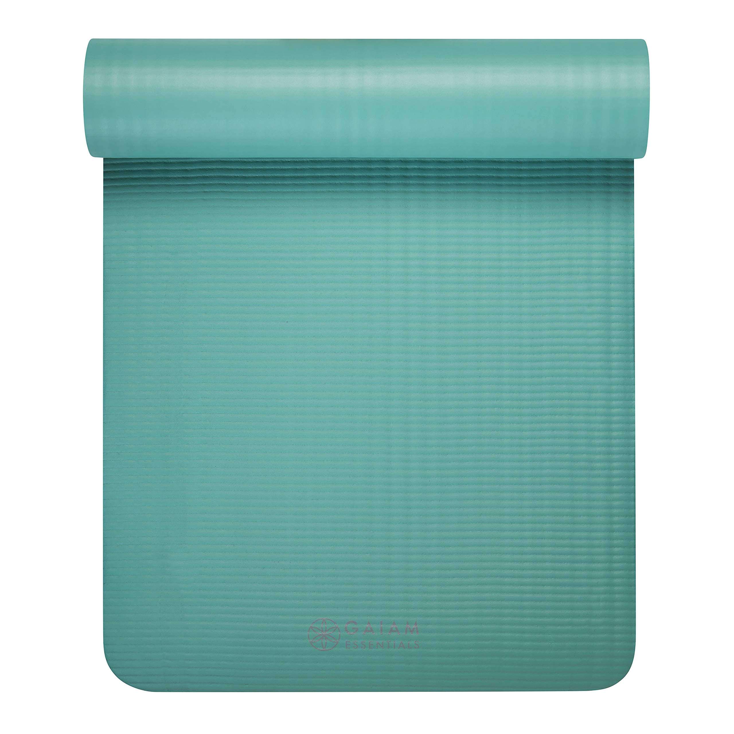 Gaiam Essentials Thick Yoga Mat Fitness & Exercise Mat with Easy-Cinch Carrier Strap,72"L X 24"W X 2/5 Thick, 10mm - Image 10
