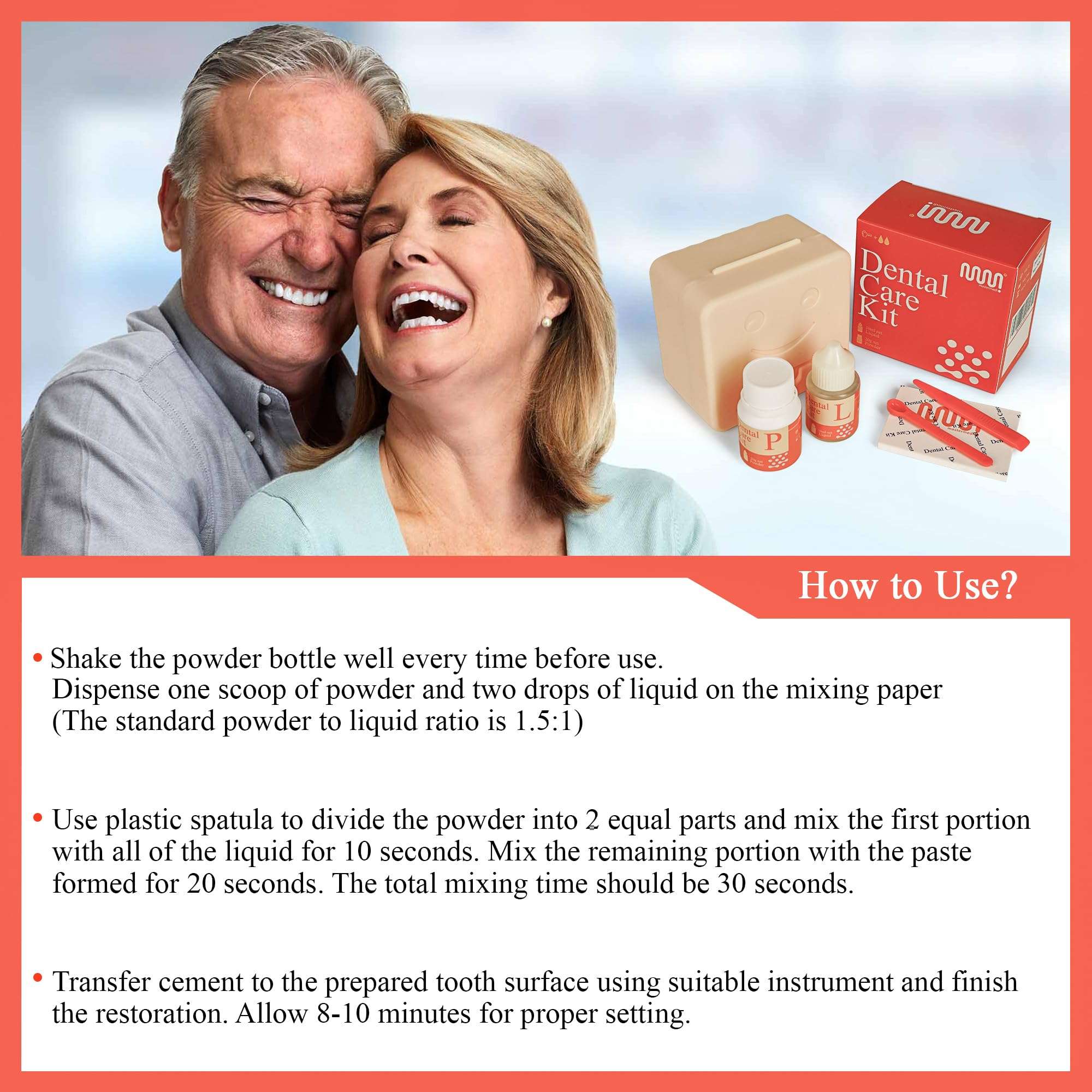 mastermedi Zinc Oxide Eugenol Cement Dental Care Kit Glue For Crowns & Bridges Filling - Image 6
