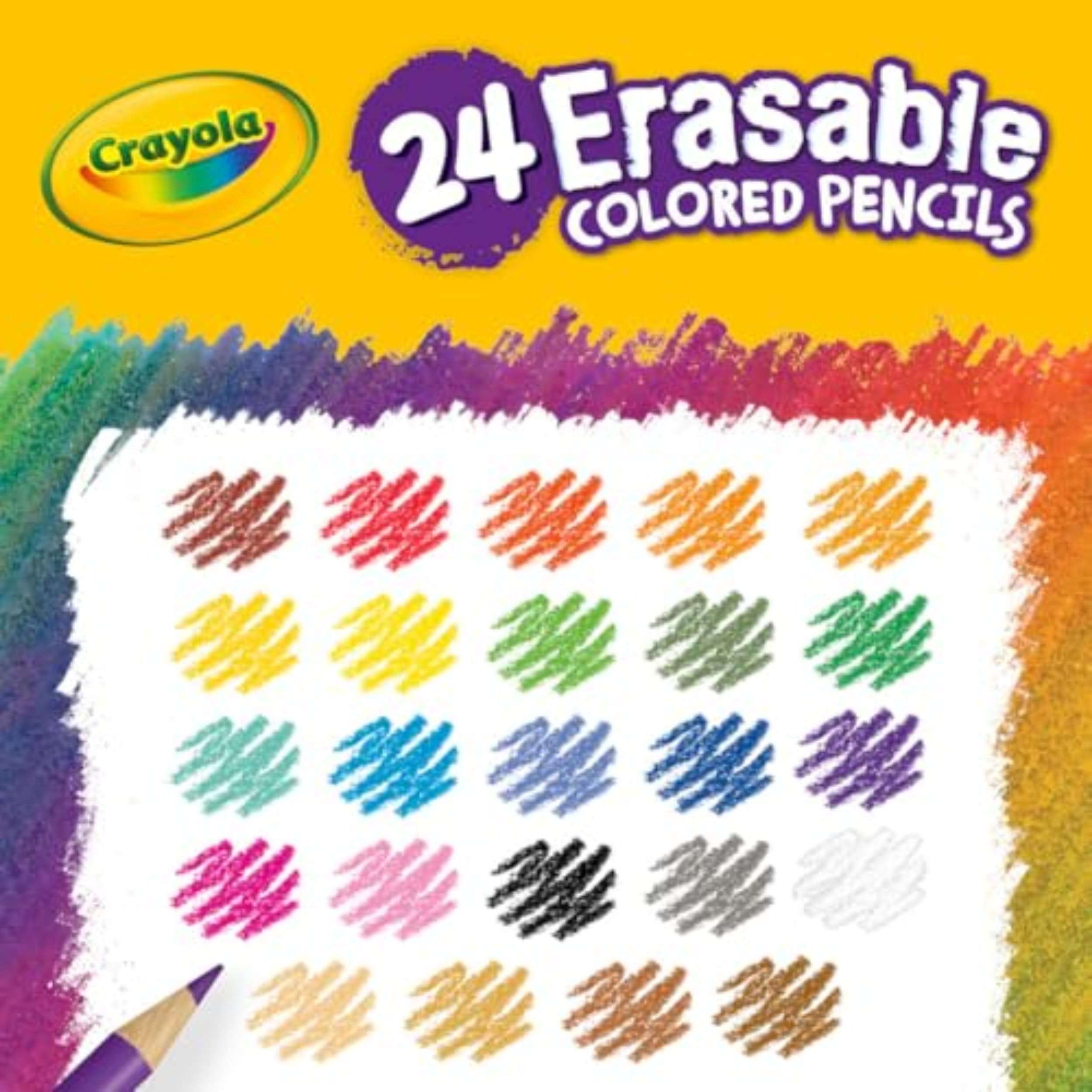 Crayola Erasable Colored Pencils (24ct), Assorted Kids Colored Pencils for Coloring Books, Back to School Essentials, Coloring Supplies for Classrooms, 6+ - Image 5