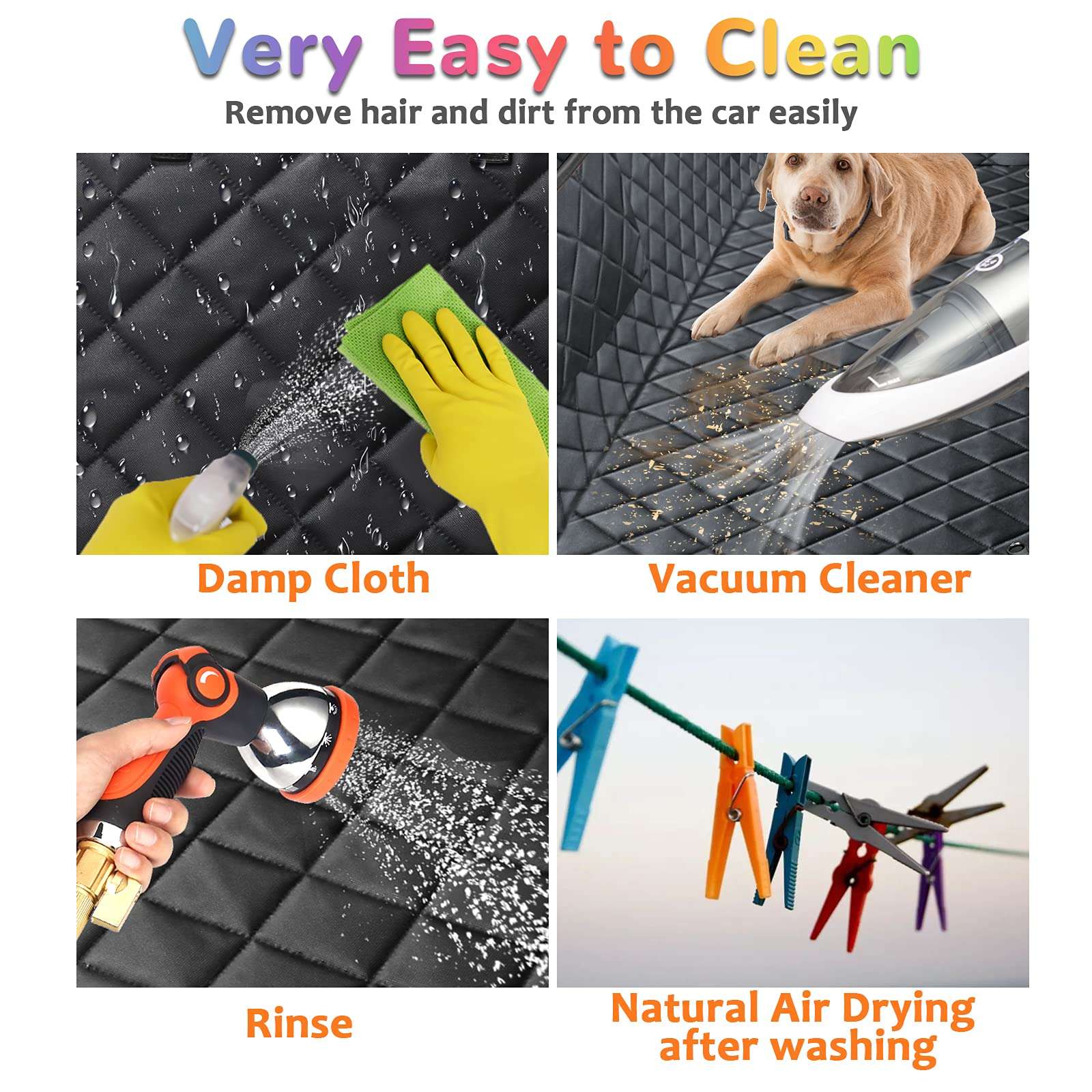 URPOWER Dog Car Seat Cover for Pets 100% Waterproof Seat Cover Hammock 600D Heavy Duty Scratch Proof Nonslip Durable Soft Back Seat Covers for Cars Trucks and SUVs - Image 7
