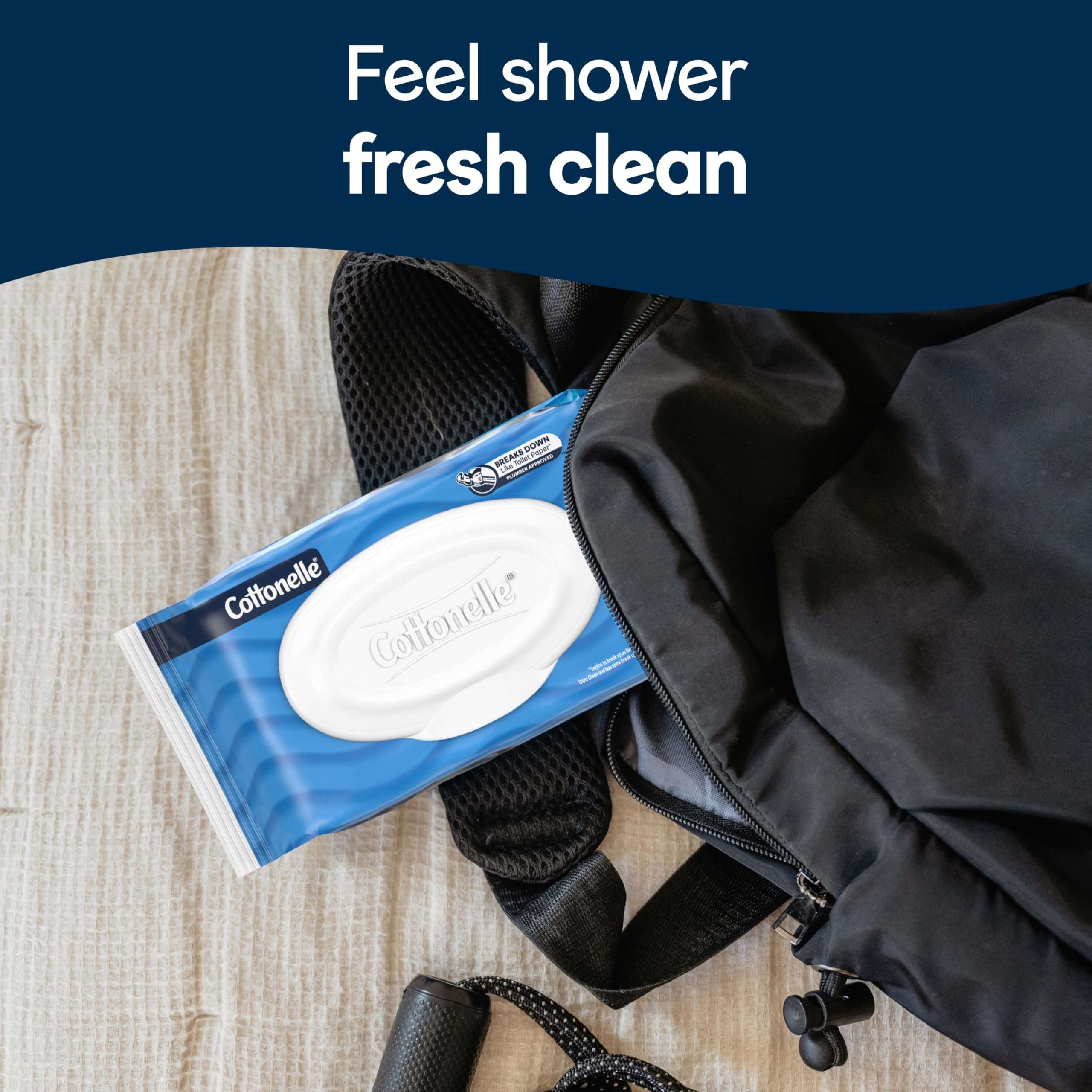 Cottonelle Fresh Feel Flushable Wet Wipes, Adult Wet Wipes, 8 Flip-Top Packs, 42 Wipes Per Pack (336 Total Wipes), Packaging May Vary - Image 8