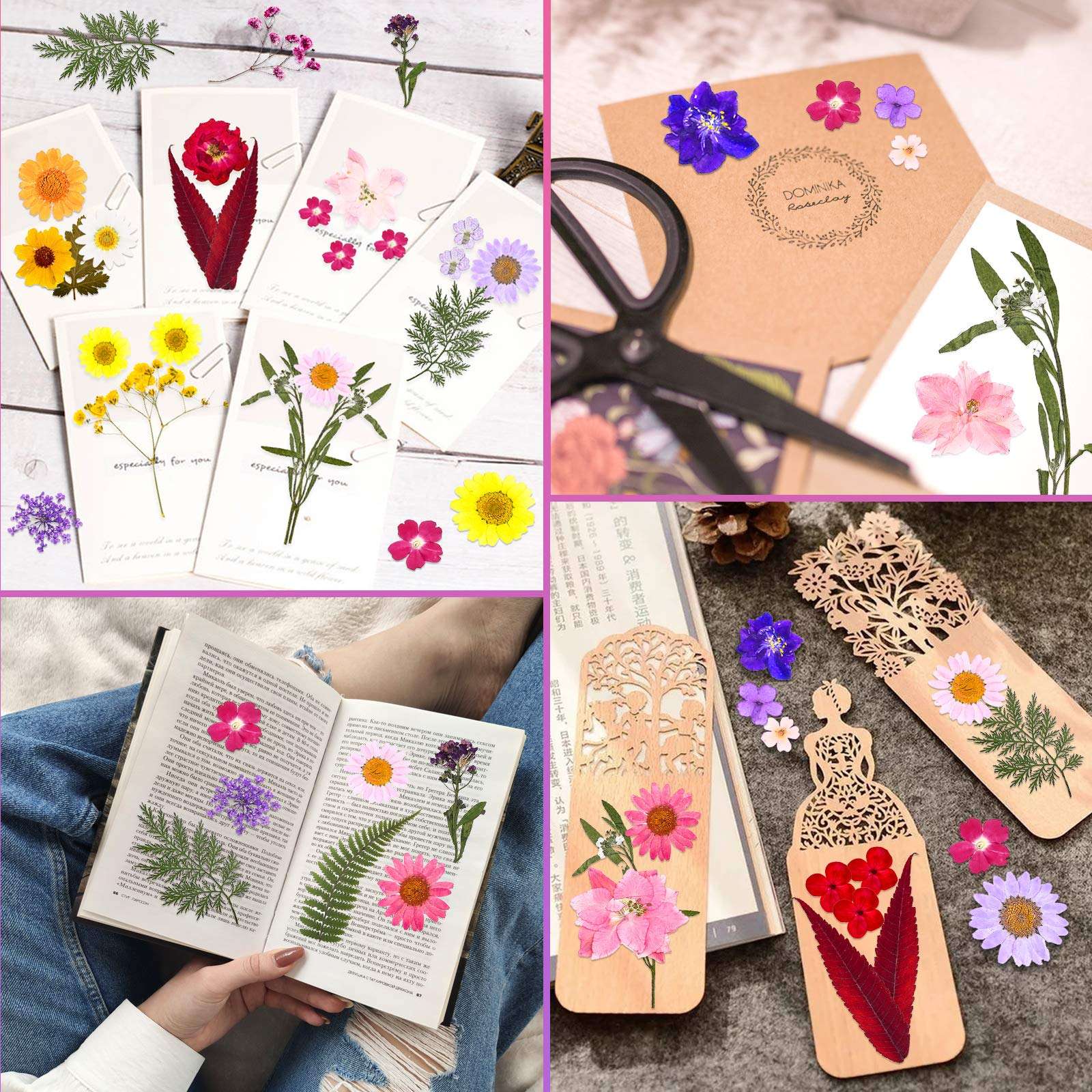 140 Pcs Dried Pressed Flowers for Resin, Real Pressed Flowers Dry Leaves Bulk Natural Herbs Kit for Scrapbooking DIY Art Crafts, Epoxy Resin Jewelry Molds, Candle, Soap Making, Nails Décor - Image 3