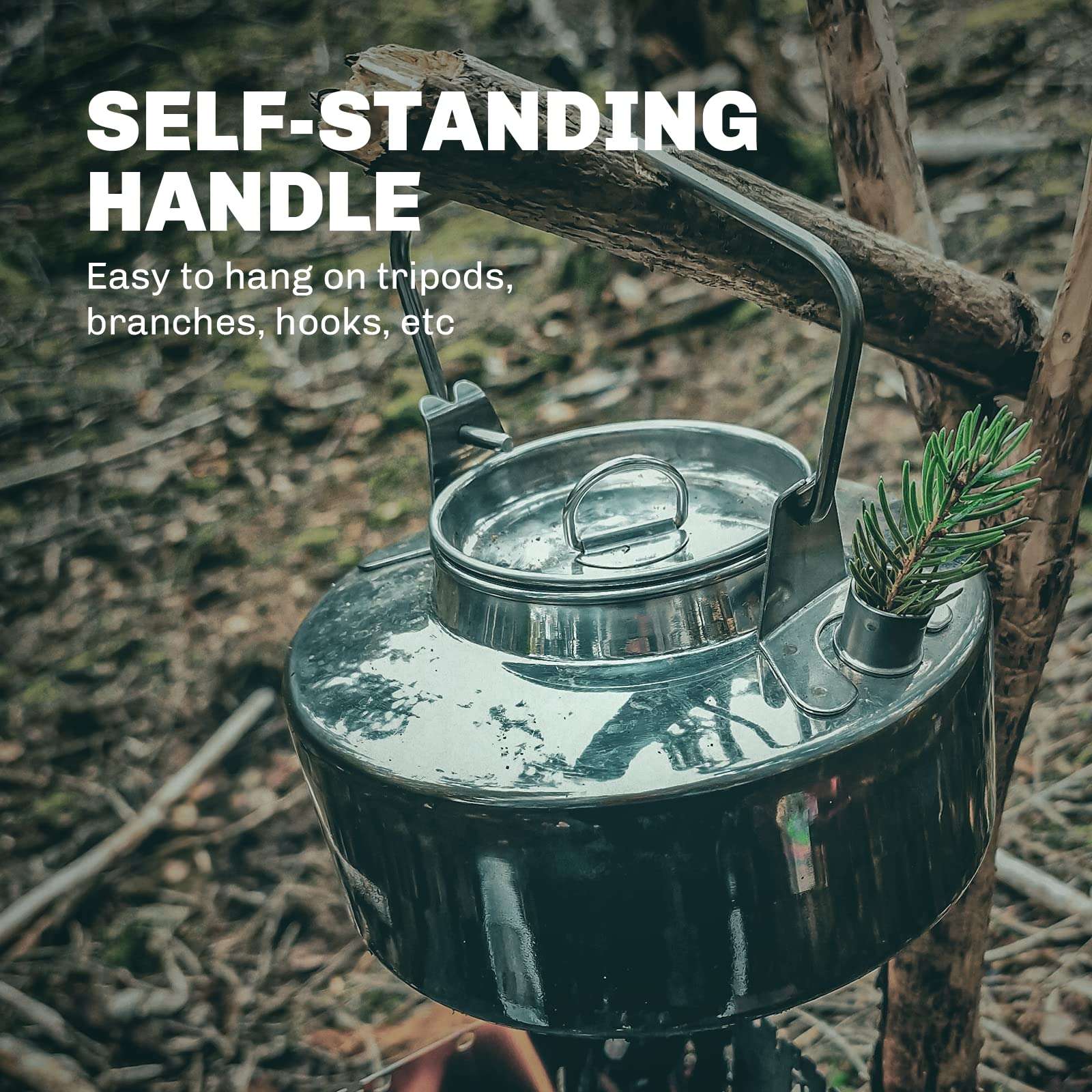 Fire-Maple Antarcti Portable 1 Liter Lightweight Stainless Steel Camping Kettle | Durable and Portable Camp Tea Pot | Ideal for Bushcraft and Outdoor Campfire Use - Image 3