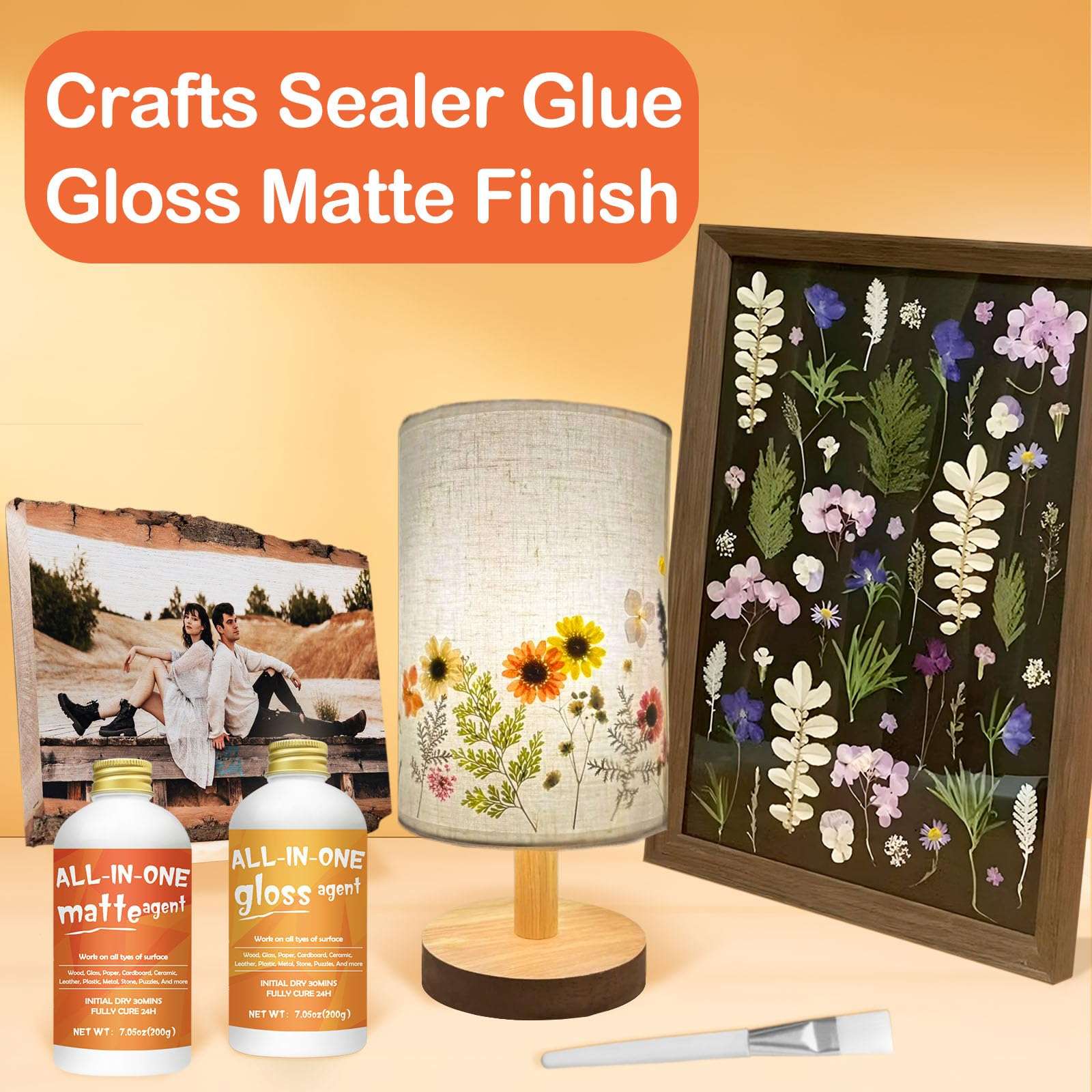 1DFAUL Crafts Sealer Gloss Matte Finish, 200ml+200ml All in One Craft Glue, Varnish, and Finish, All Purpose Art Glue Kit for Wood, Paper, Acrylic Paints, Ceramics, Fabrics, Clay - Image 9