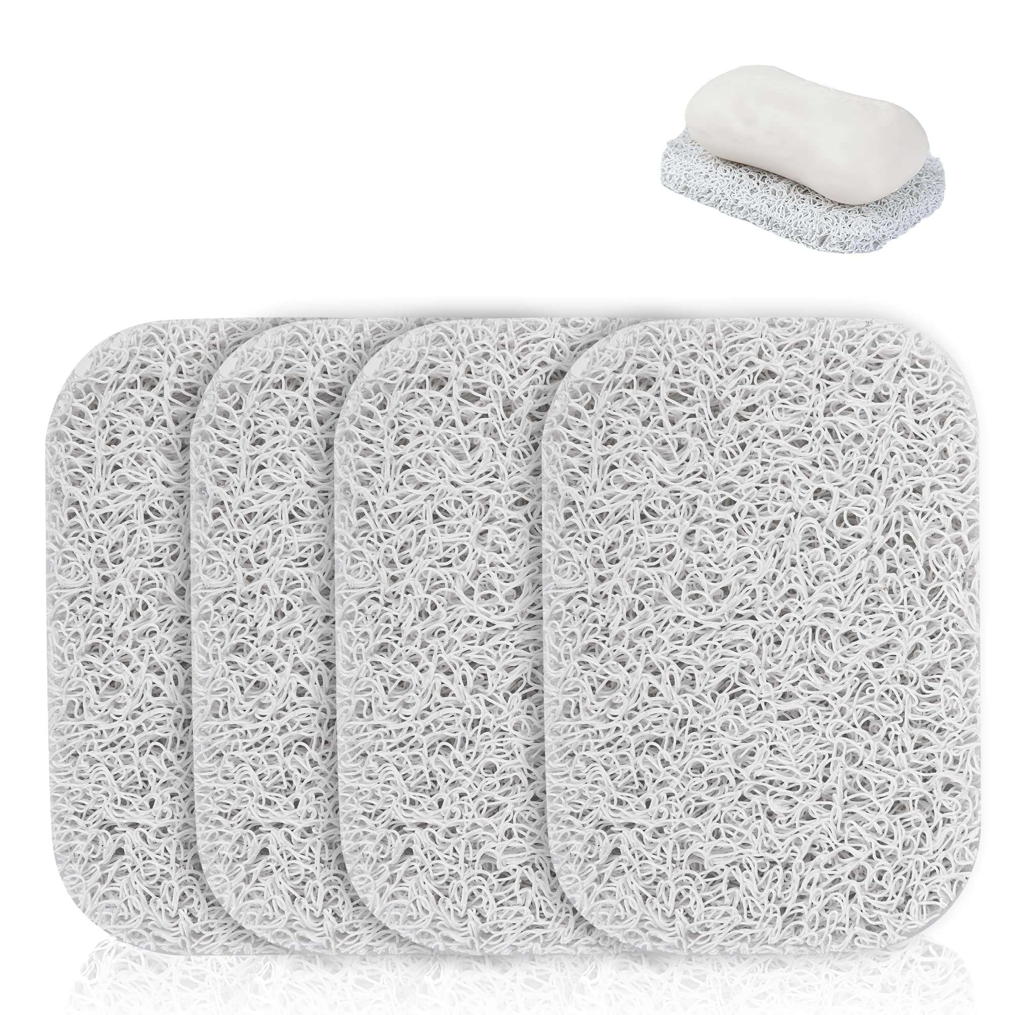 Jephen 4pcs Soap Lifting Pads for Soap Dish,Bars soap Holder for Shower Kitchen Bathroom Travel Hotel Cleaning Supplies - Image 1