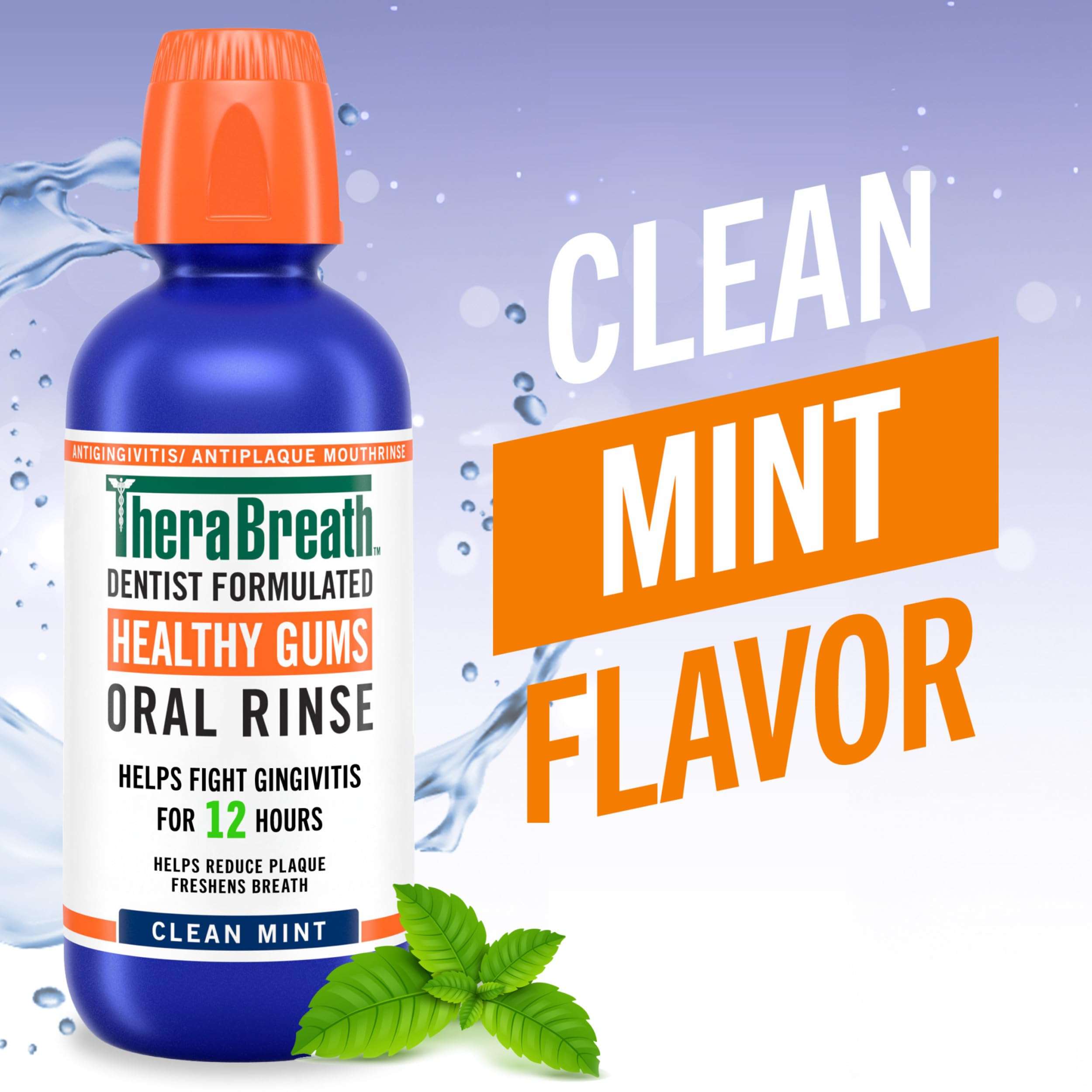 TheraBreath Healthy Gums Mouthwash Clean Mint, Antigingivitis, Dentist Formulated, 16 Fl Oz (2-Pack) - Image 2