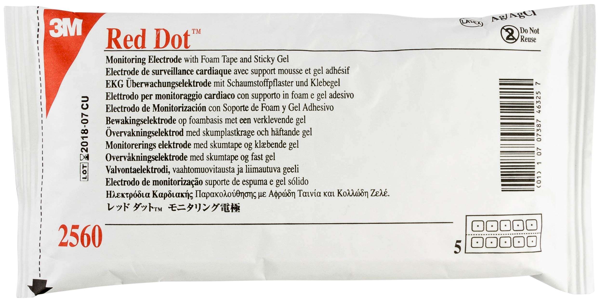 3m Red Dot Monitoring Electrode - Model 2560 - Bag of 50 - Image 1