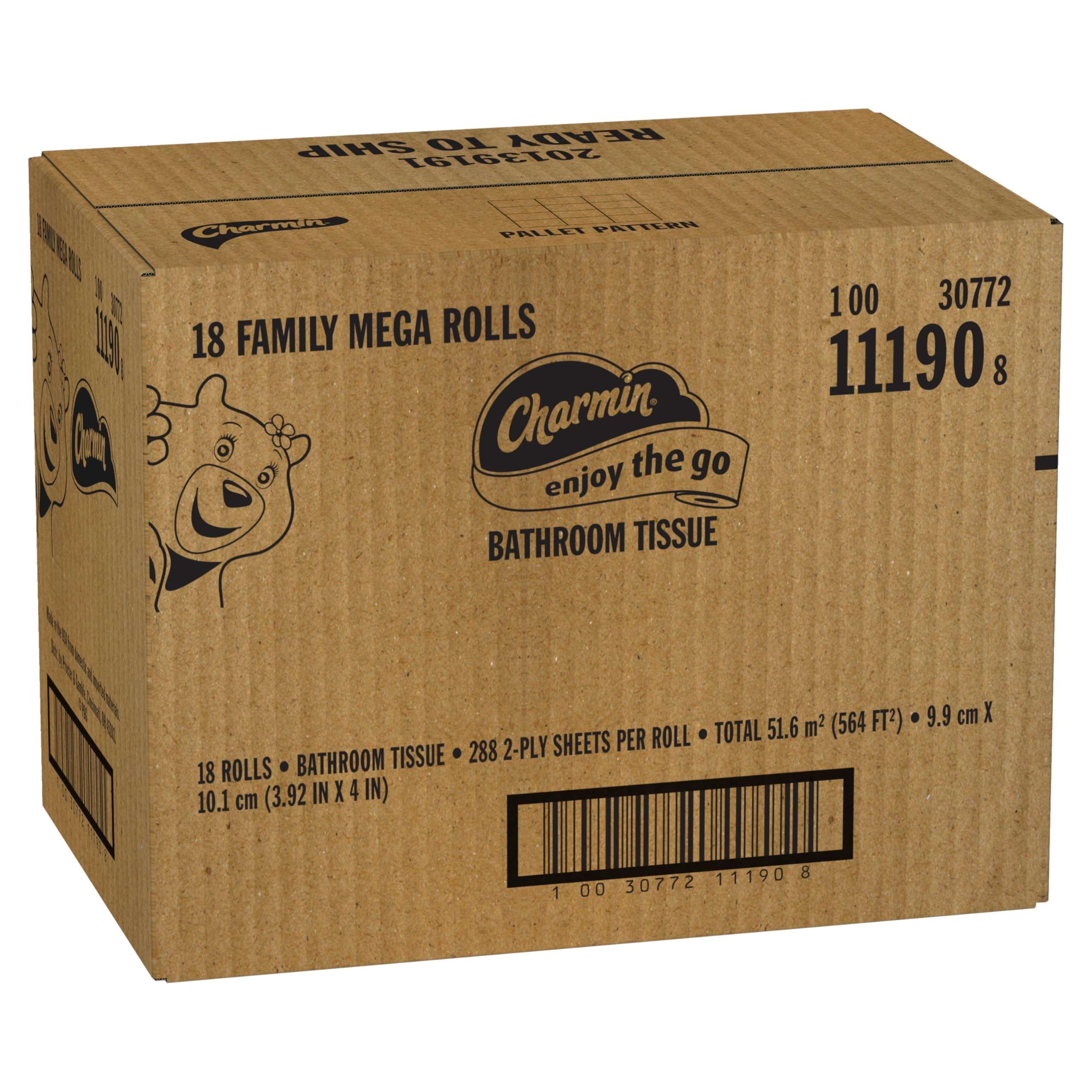 Charmin Ultra Soft Cushiony Touch Toilet Paper, 18 Family Mega Rolls = 90 Regular Rolls - Image 14