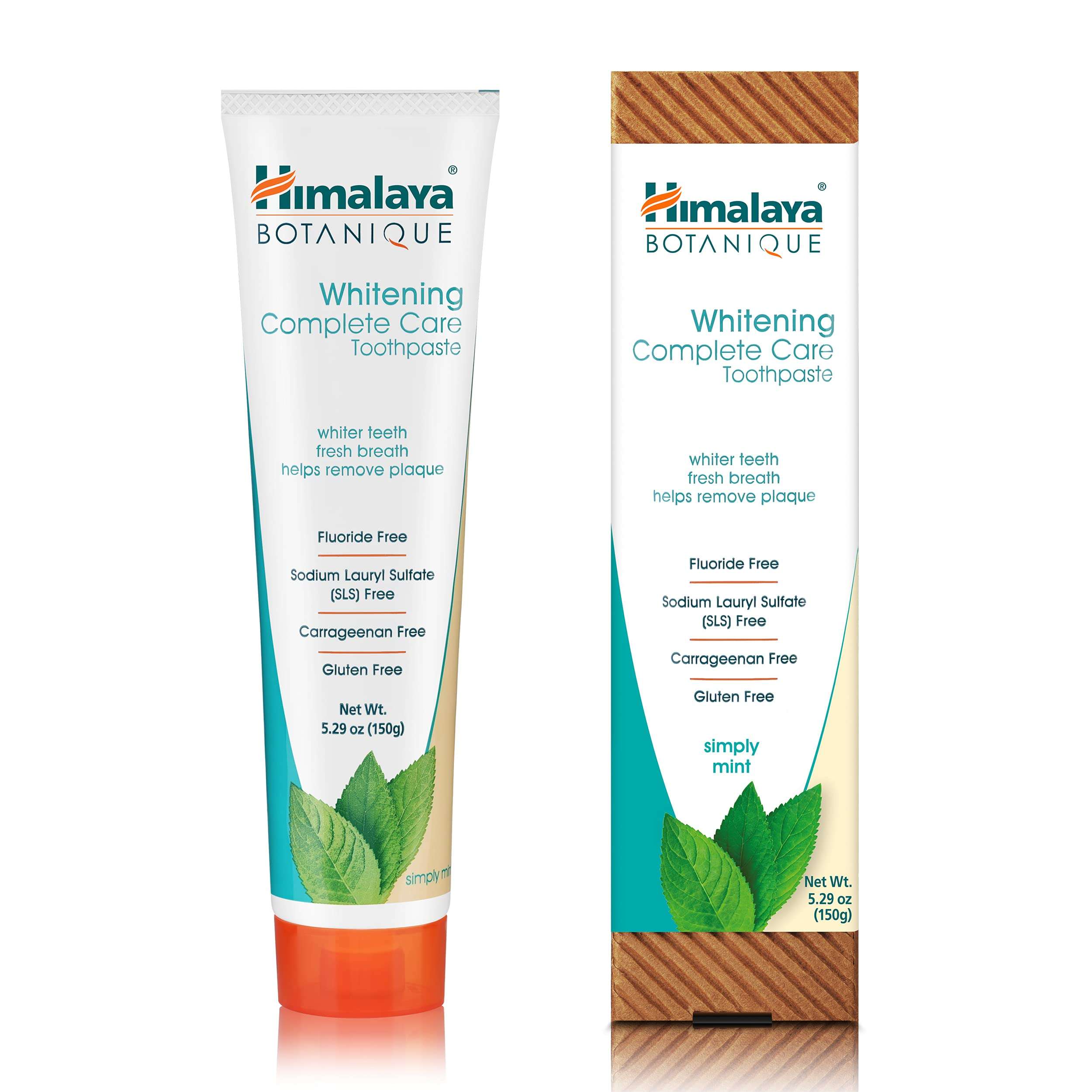 Himalaya Botanique Complete Care Whitening Toothpaste, Simply Mint, for a Clean Mouth, Whiter Teeth and Fresh Breath, 5.29 oz - Image 1