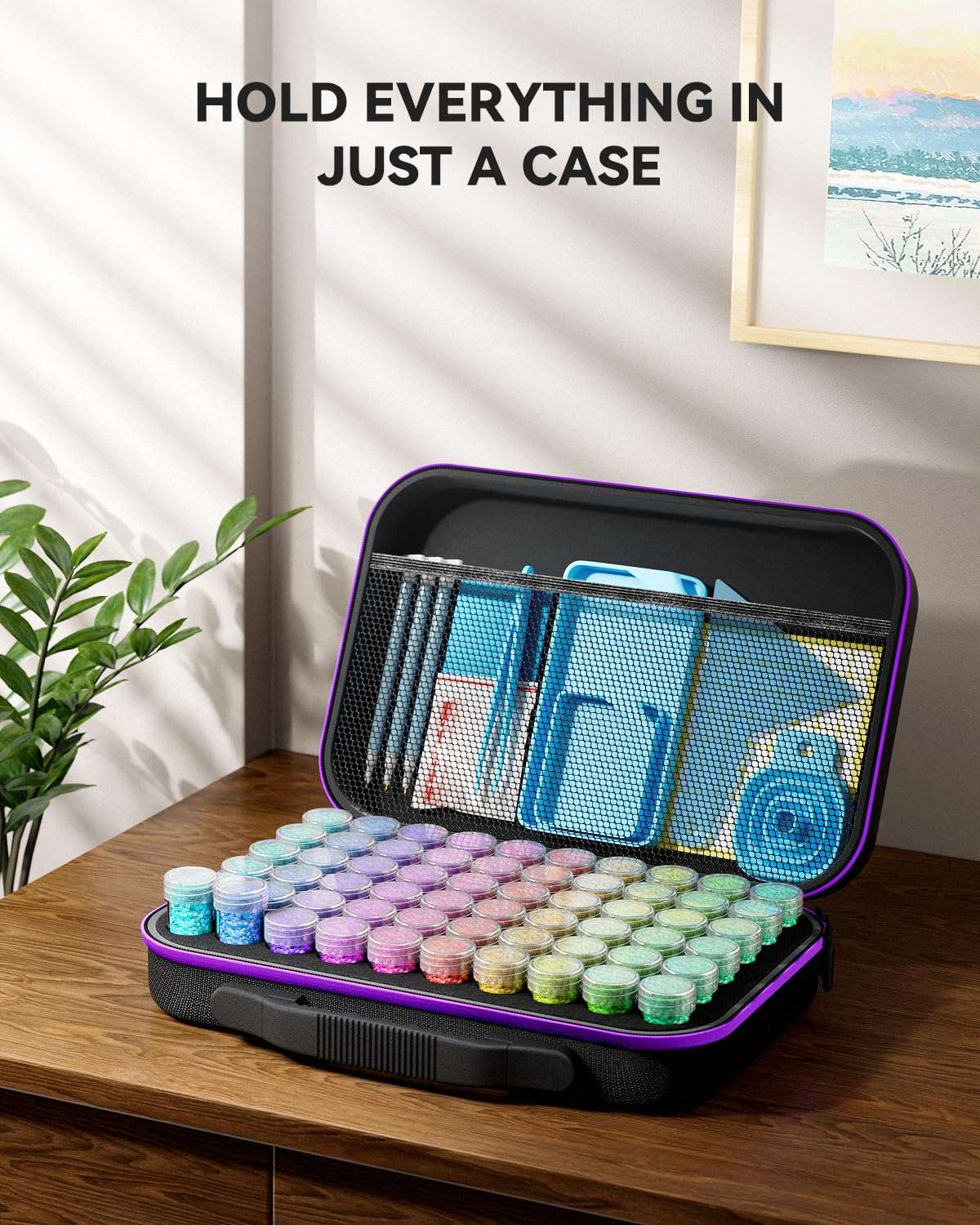 ARTDOT 60 Slots Storage Container for Diamond Art Kits for Adults,Portable Bead Storage Boxes for Diamond Painting Accessories and Tools - Image 2