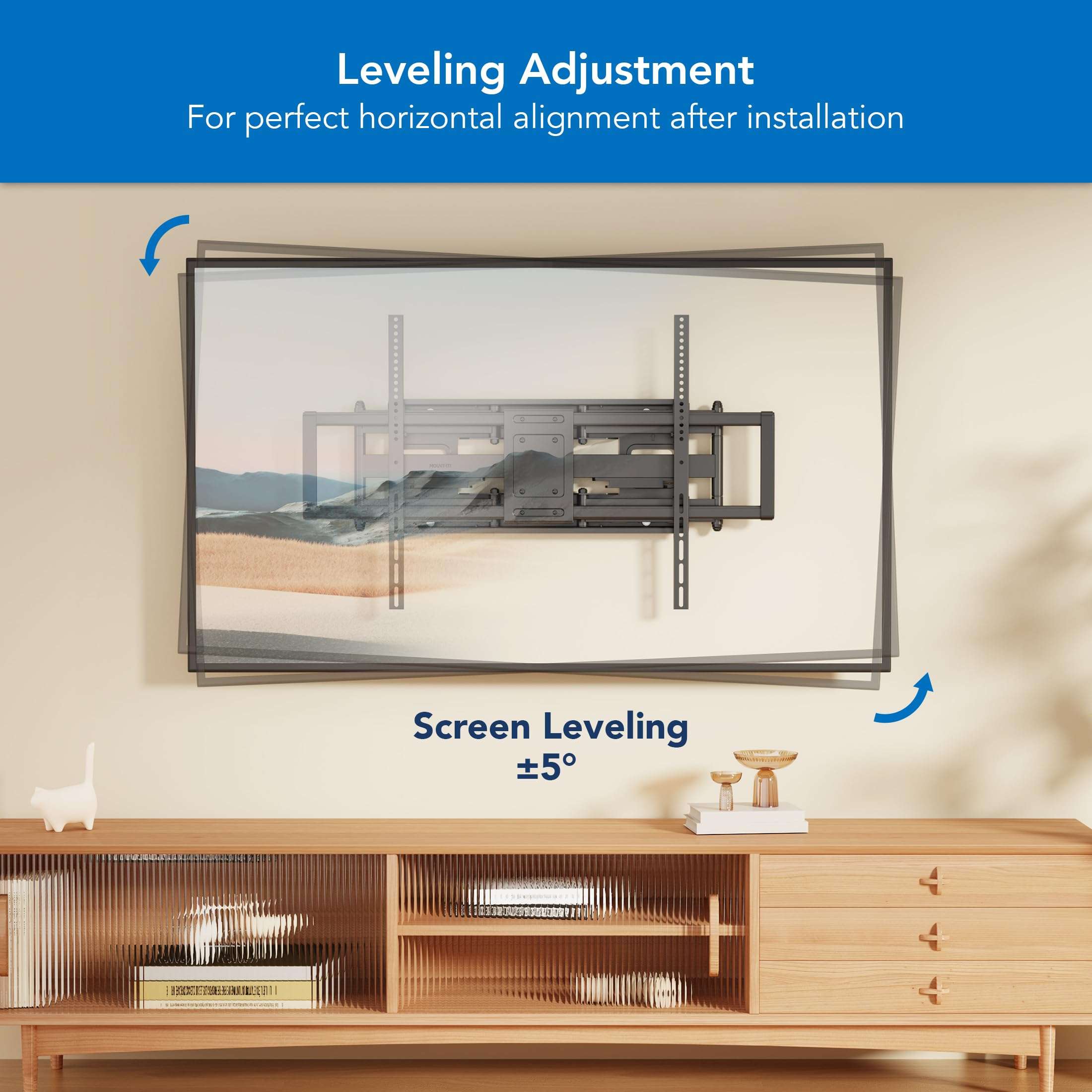 Mount-It! Heavy Duty XXL Full Motion TV Wall Mount for Extra Large TVs, max VESA 900x600, Holds up to 264lb, Swivel Tilt Extension Adjustable TV Mount for 60" 65" 75" 80" 85" 90" 98" 100" 115" 120 in - Image 8