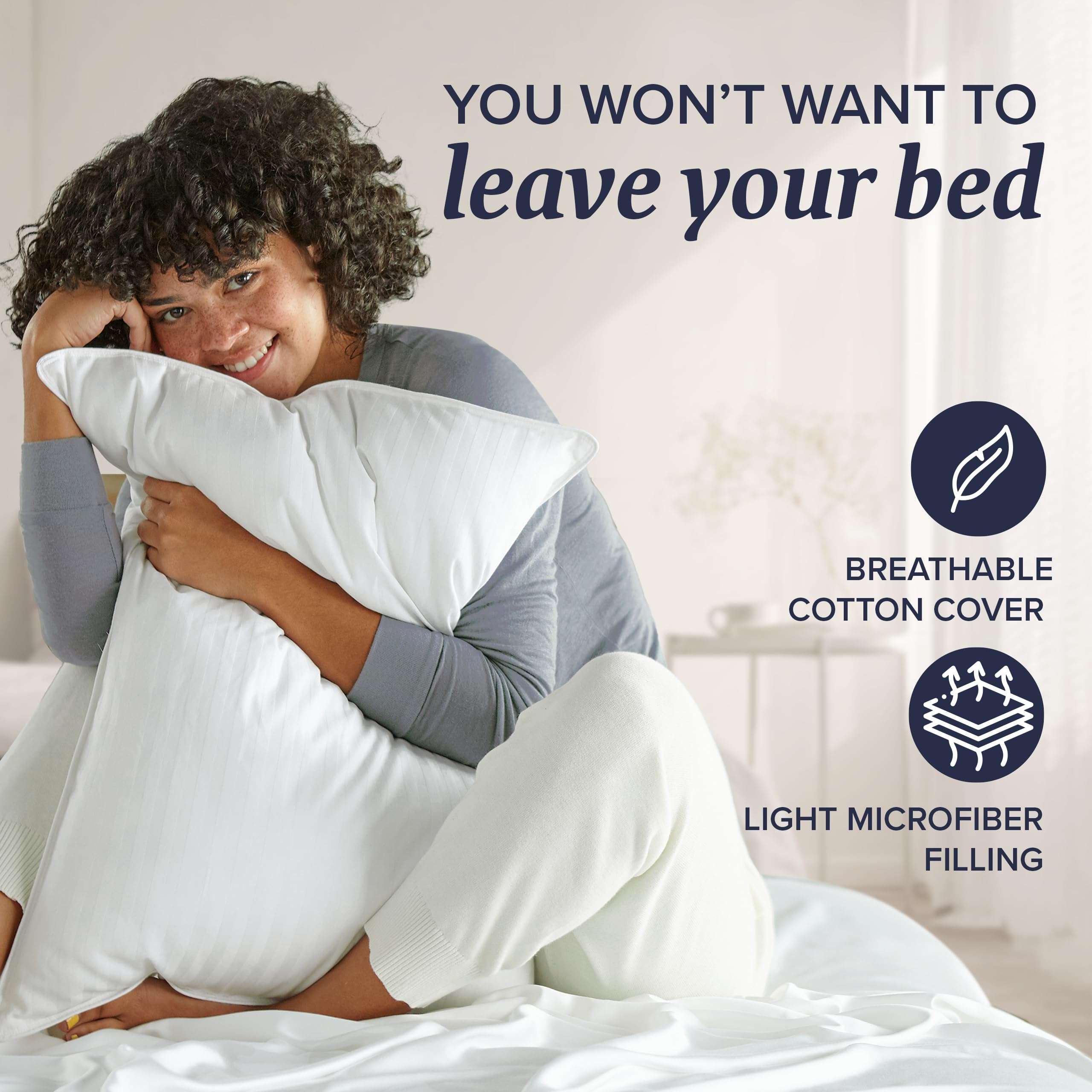 Beckham Hotel Collection Bed Pillows Standard/Queen Size Set of 2 - Original Down Alternative Pillow for Sleeping - Bedding for Back, Stomach or Side Sleepers - Image 6