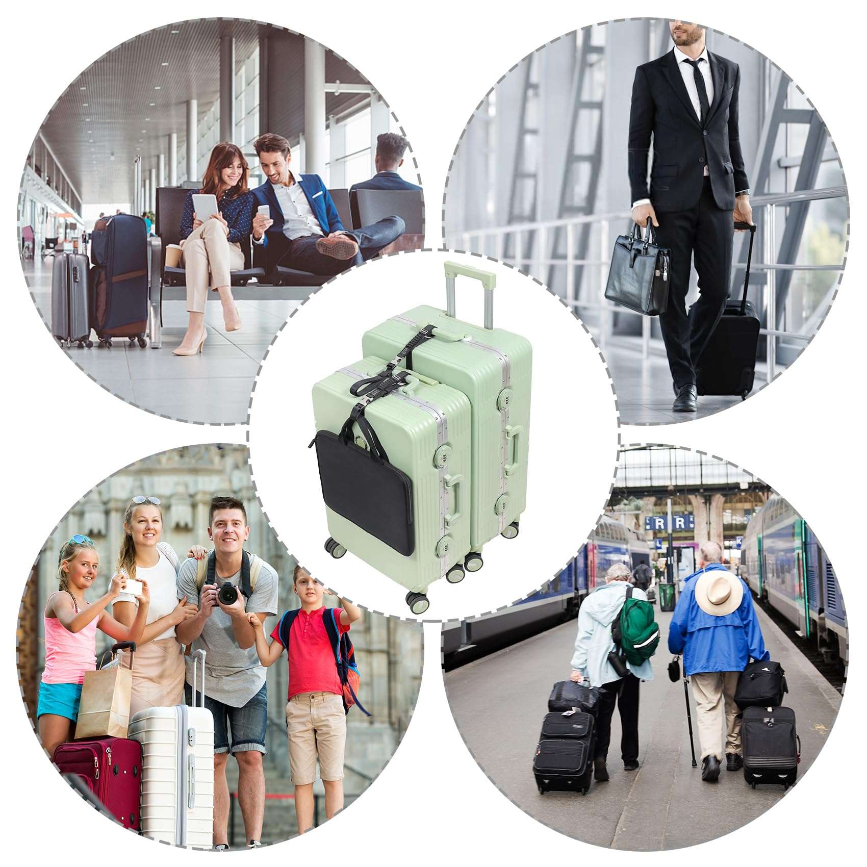 Vividwise Luggage Straps, Stretchable Luggage Connector Straps for Suitcases, Metal Buckle Add A Bag Adjustable Attachment Accessories Belts - Image 7