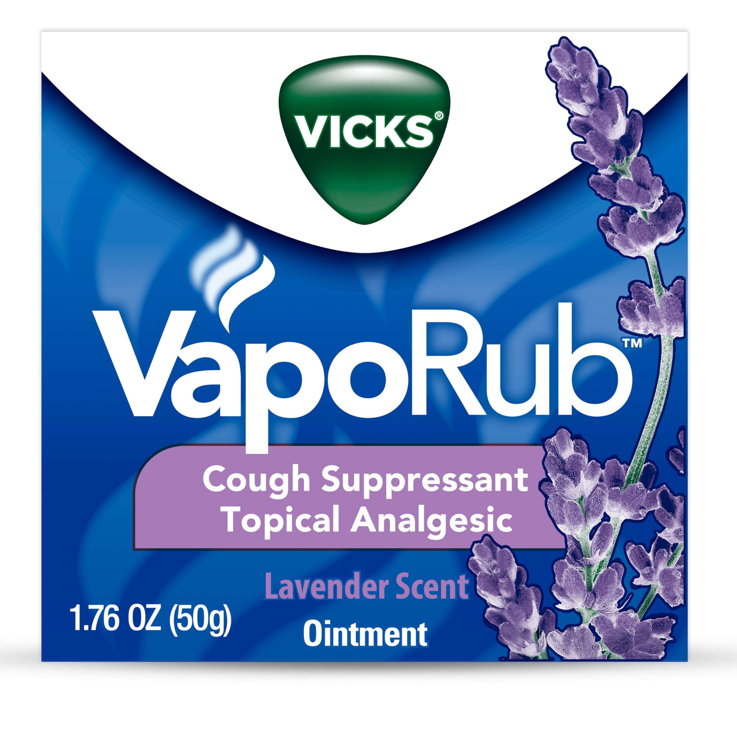 Vicks VapoRub, Lavender Scent, Cough Suppressant, Topical Chest Rub & Analgesic Ointment, Medicated Vicks Vapors, Relief from Cough Due to Cold, Aches & Pains, 1.76oz - Image 9