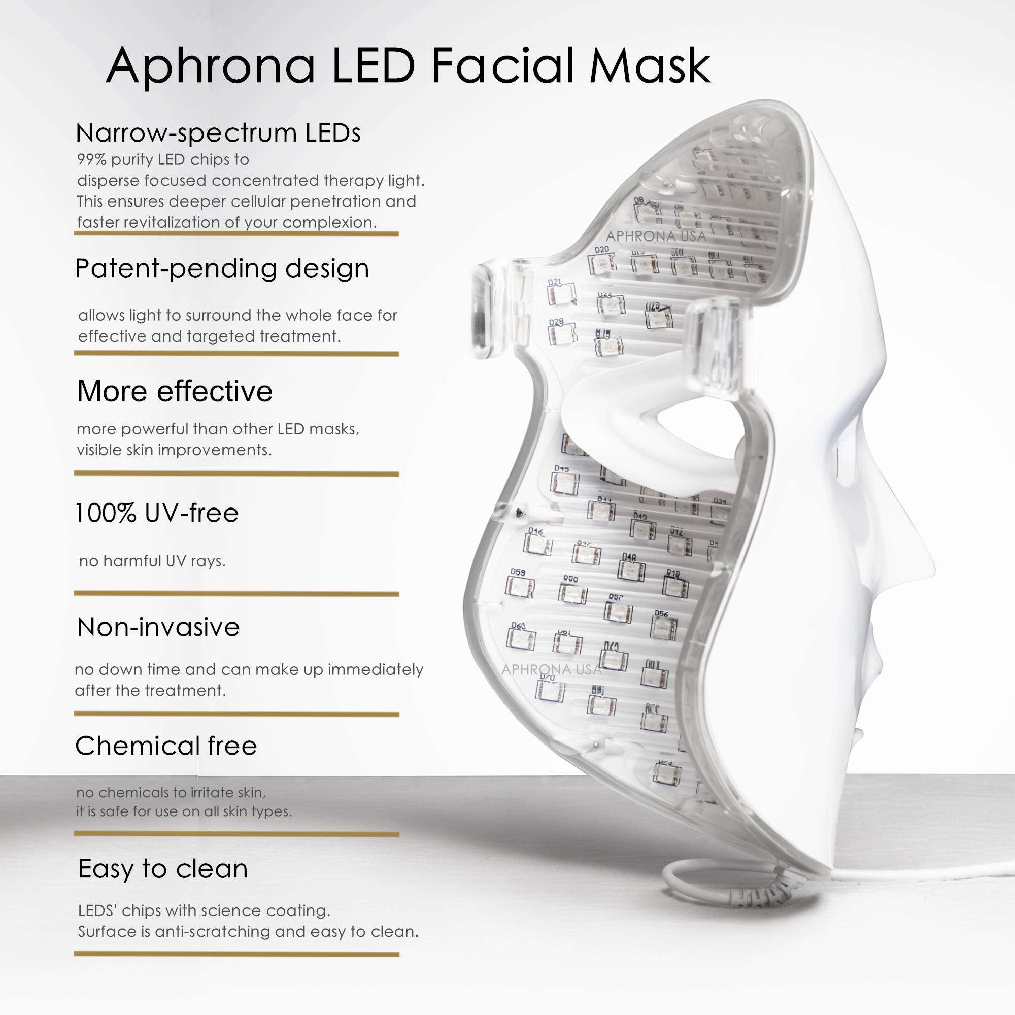 Aphrona FDA cleared LED Facial Skin Care Mask MOONLIGHT PRO 7 Color Treatment Photon Mask (White) - Image 8