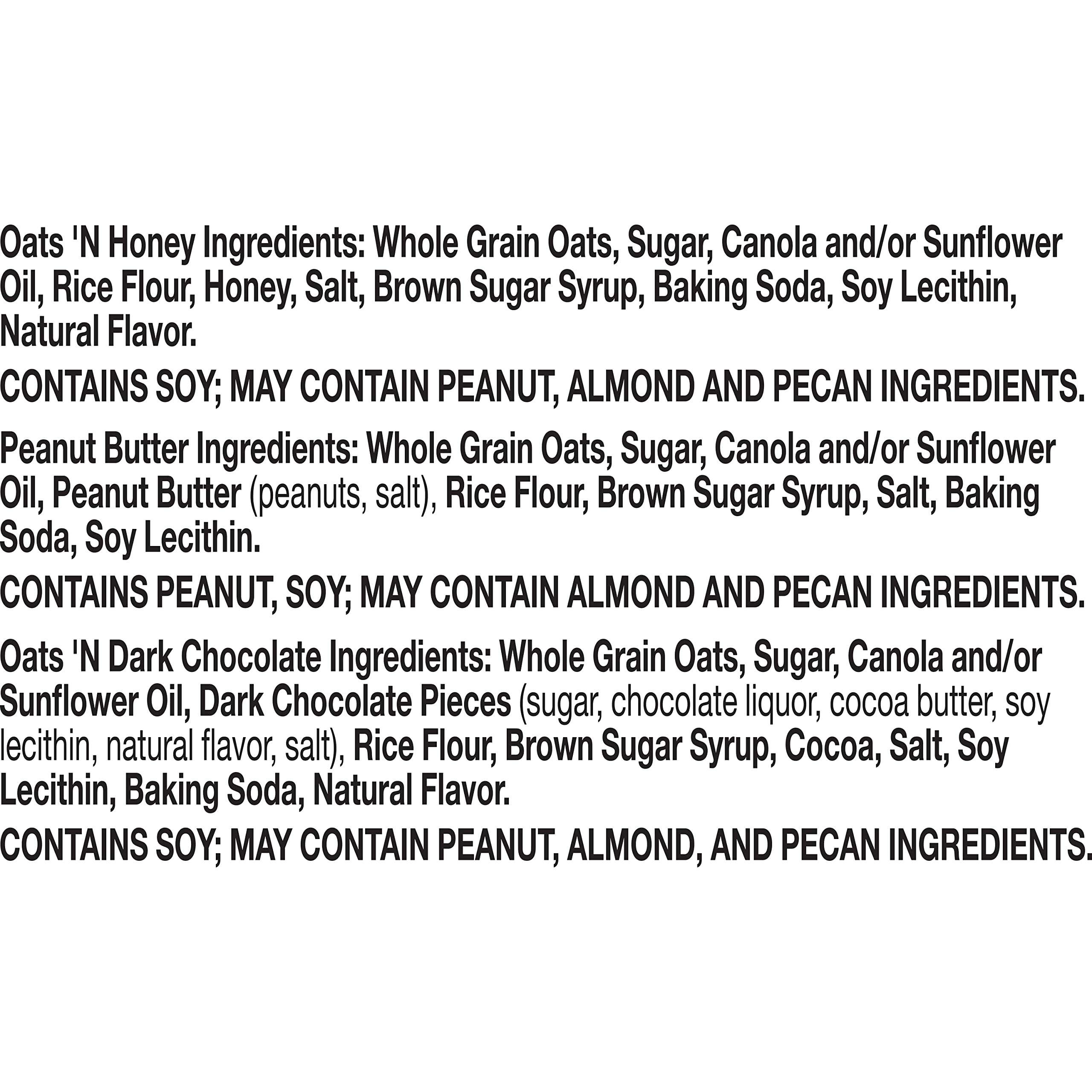 Nature Valley Crunchy Granola Bars Bulk Variety Pack, Oats 'n Honey, Peanut Butter & Oats 'n Dark Chocolate, 30 Two-Bar Wrapped Pouches (60 Bars Total), Whole Grain, No Artificial Flavors, 44.7 OZ - Image 3