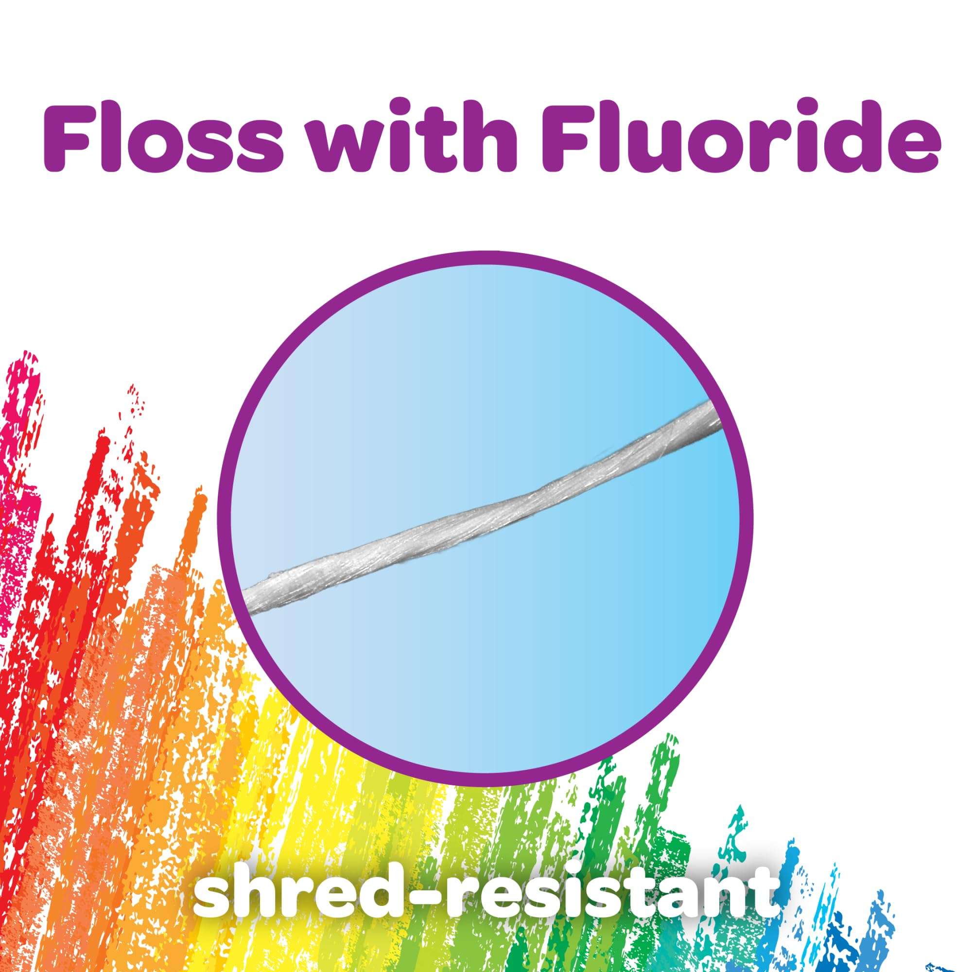 GUM Crayola Kids Flossers with Fluoride - Designed for Little Hands - Fun Grape Flavor - Easy to Use Kids Floss Picks for Children Ages 3+, 75 Count (Pack of 6) - Image 4