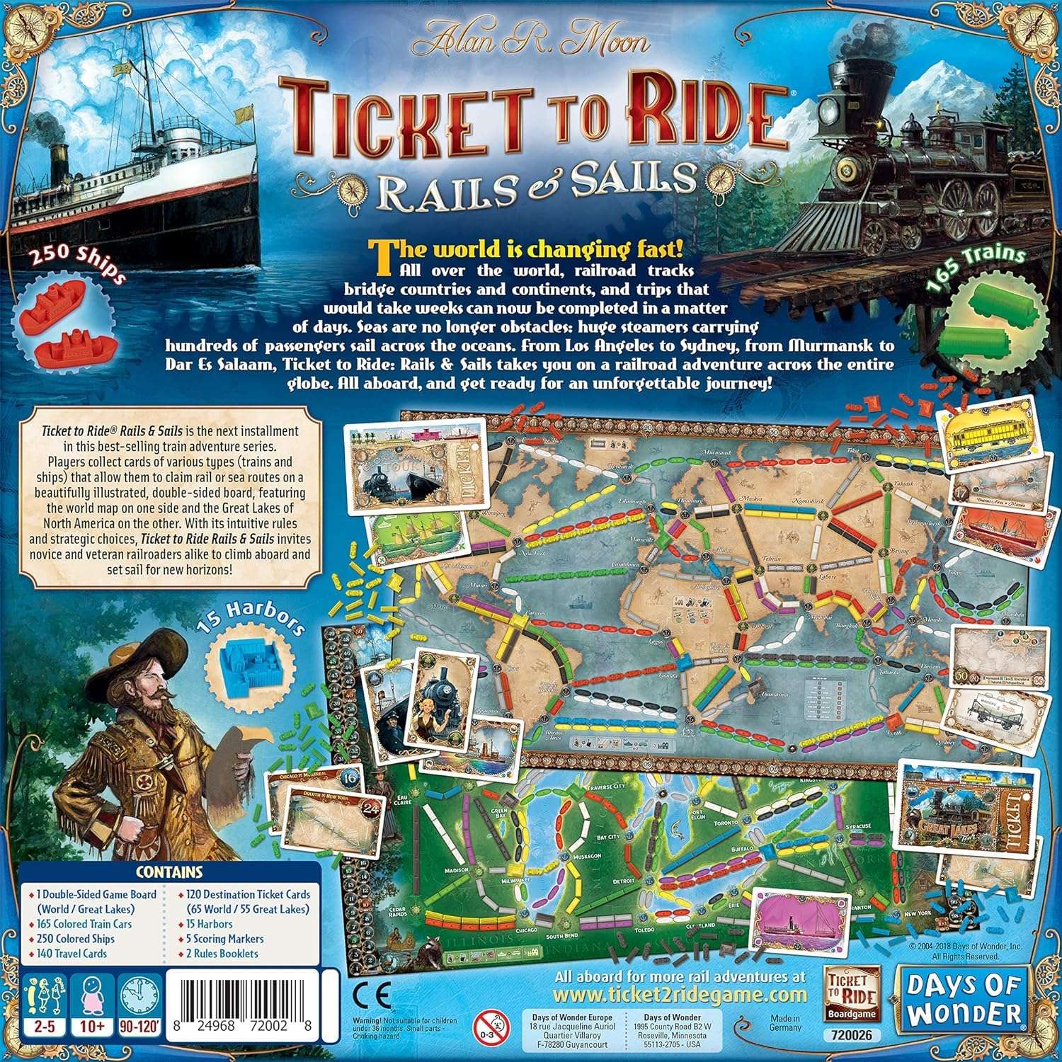 Asmodee Ticket to Ride Rails & Sails Board Game - Train Route-Building Strategy Game, Family Fun for Kids & Adults, Ages 10+, 2-5 Players, 90-120 Minute Playtime - Image 4