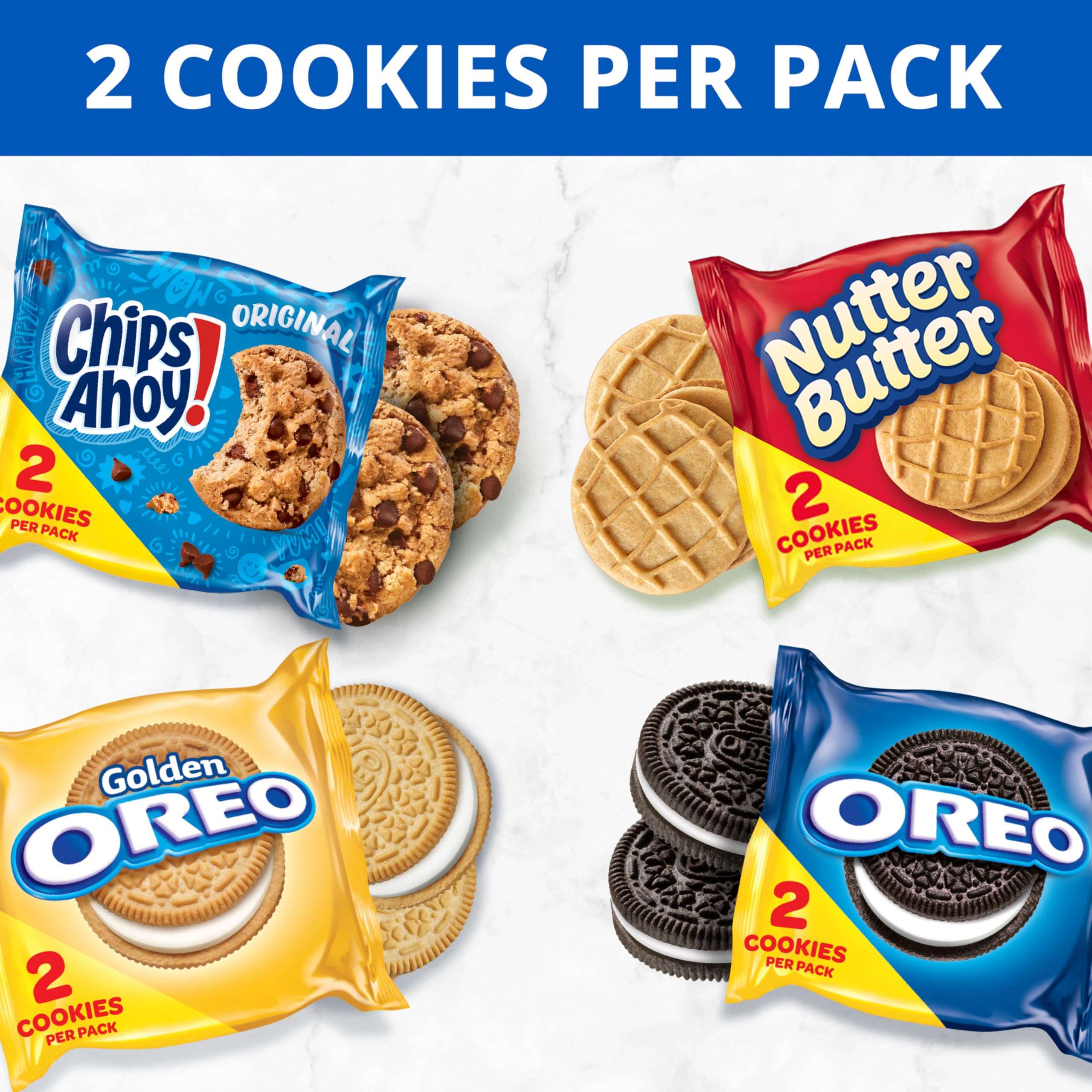 OREO Original, OREO Golden, CHIPS AHOY! & Nutter Butter Cookie Snacks Variety Pack, 56 Snack Packs (2 Cookies Per Pack) - Image 4