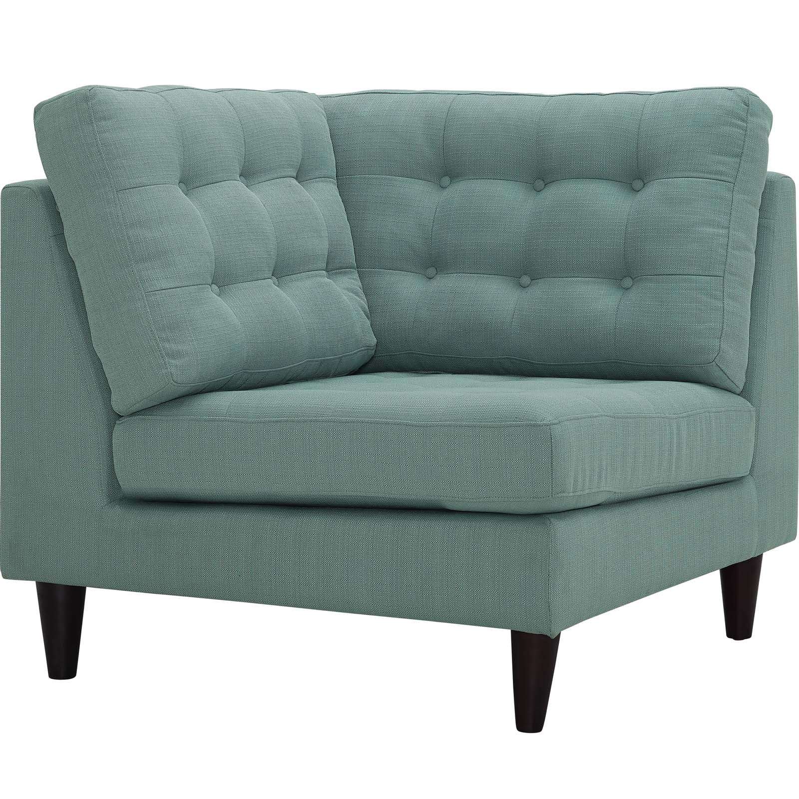 Modway Empress Mid-Century Modern Upholstered Fabric Corner Sofa In Laguna - Image 1