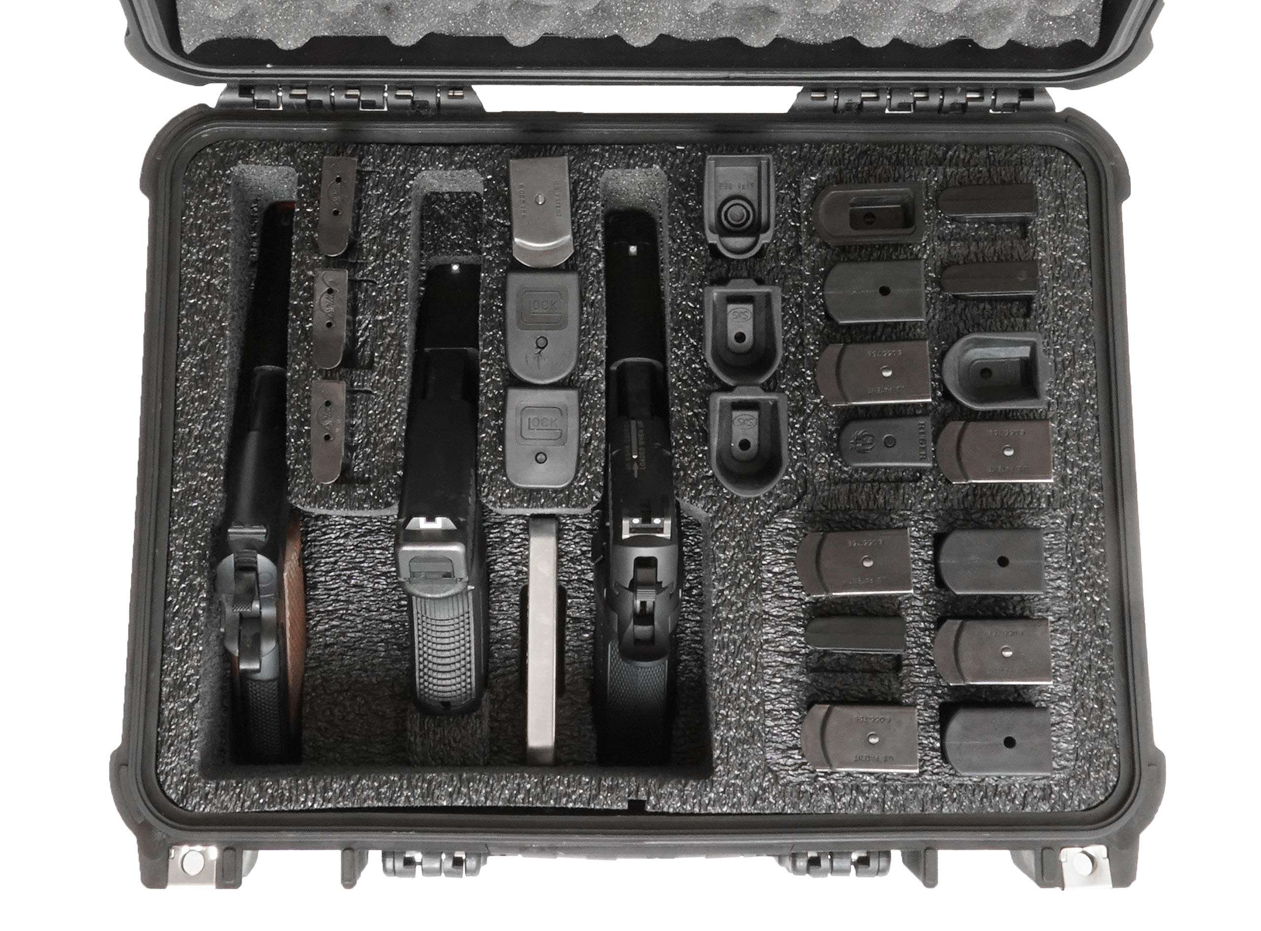 Case Club 3 Pistol & Accessory & Up to 23 Magazines Pre-Cut Waterproof Case with Silica Gel to Help Prevent Gun Rust (Gen 2) - Image 4