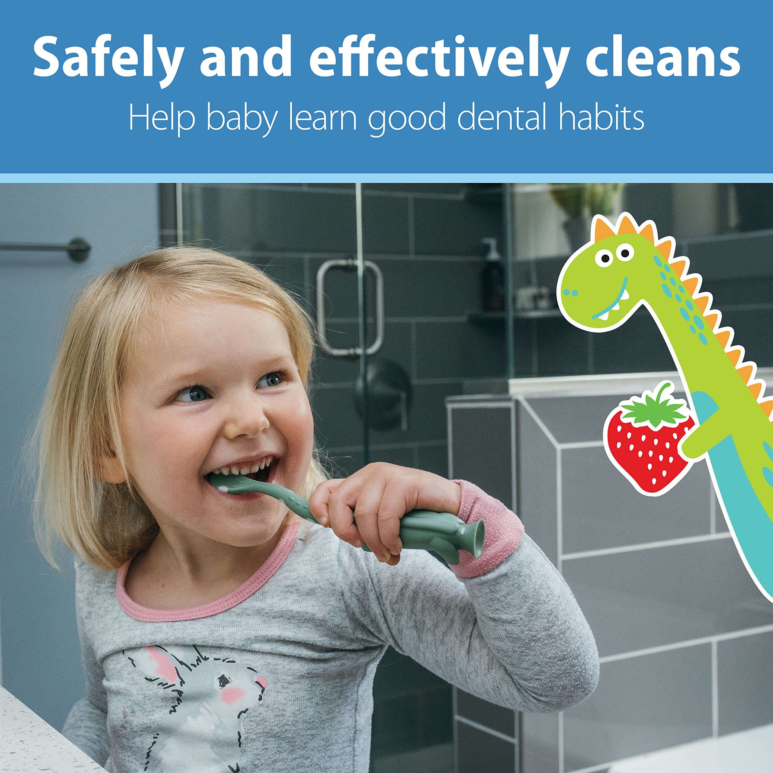 Dr. Brown's Fluoride-Free Baby Toothpaste, Infant & Toddler Oral Care, Strawberry, 1-Pack, 1.4oz/40g, 0-3 years - Image 5