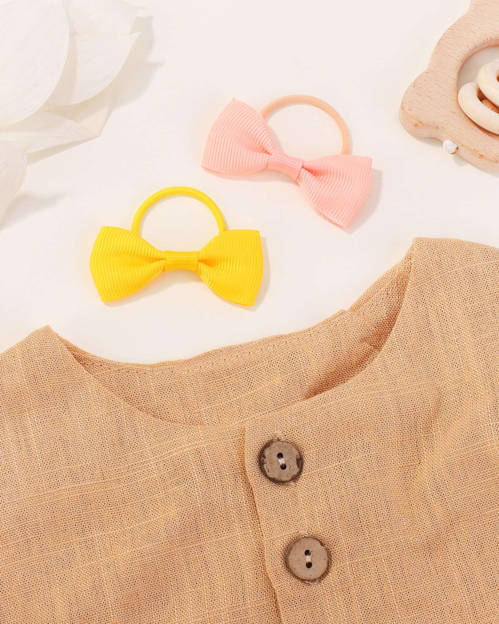 40PCS 2 Inches Baby Girls Hair Bows Ties Mini Boutique Elastic Hair Rubber Ribbon Hair Band Accessories for Kids Toddlers Infants (40 PCS), Multi-colored - Image 6