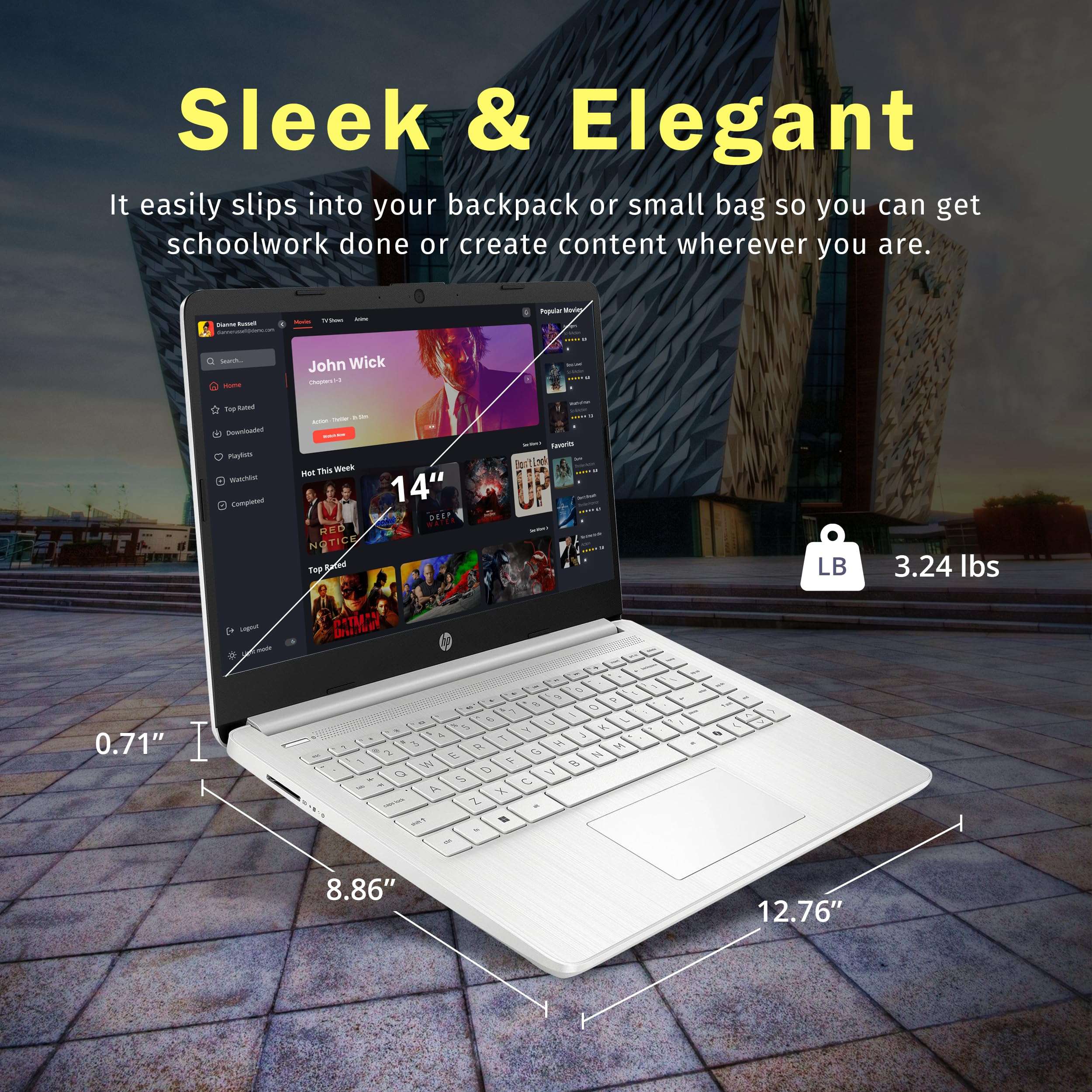 HP Stream 14" HD BrightView Laptop, Intel Celeron N150, 16GB RAM, 288GB Storage (128GB eMMC + 160GB Docking Station Set), Intel UHD Graphics, 720p Webcam, Wi-Fi, 1 Year Office 365, Win 11 S, Silver - Image 7