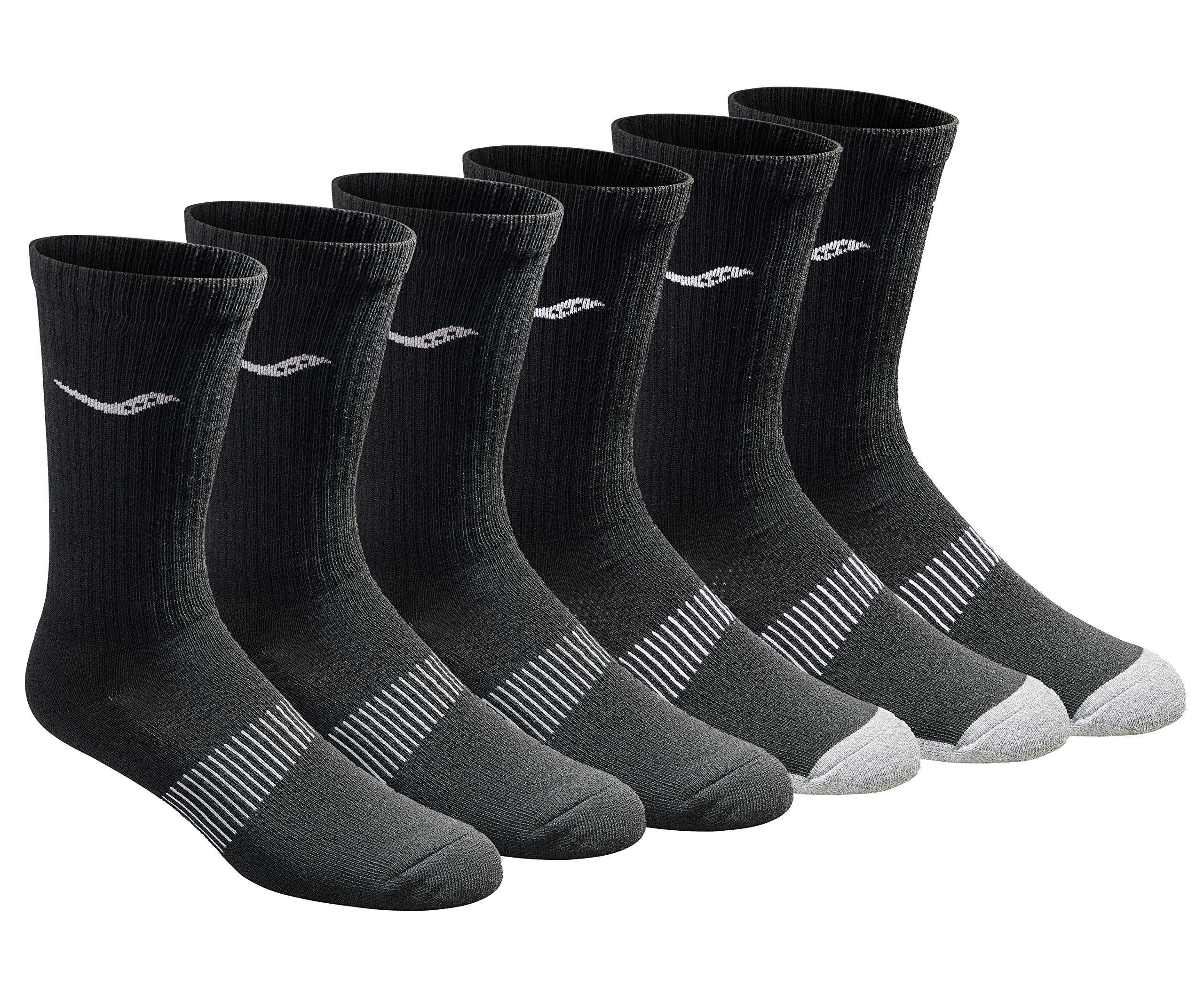 Saucony Men's RunDry Mesh Ventilating Comfort Fit Performance Crew Socks, Available in L-XL (3, 6, 12 Pairs) - Image 1