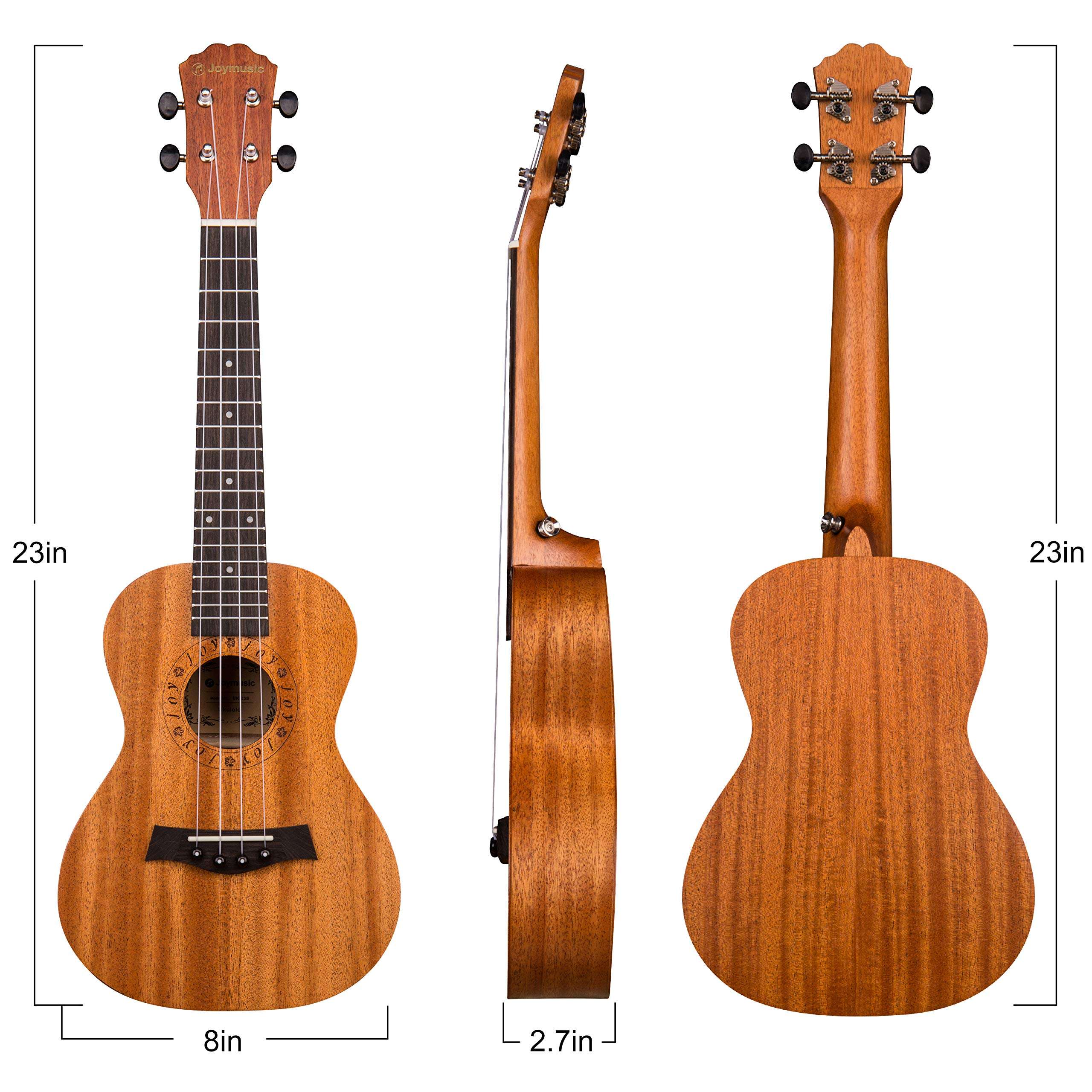 Joymusic 23" Concert Mahogany Ukulele Kit,Natural,Matt (UK-23S) - Image 2
