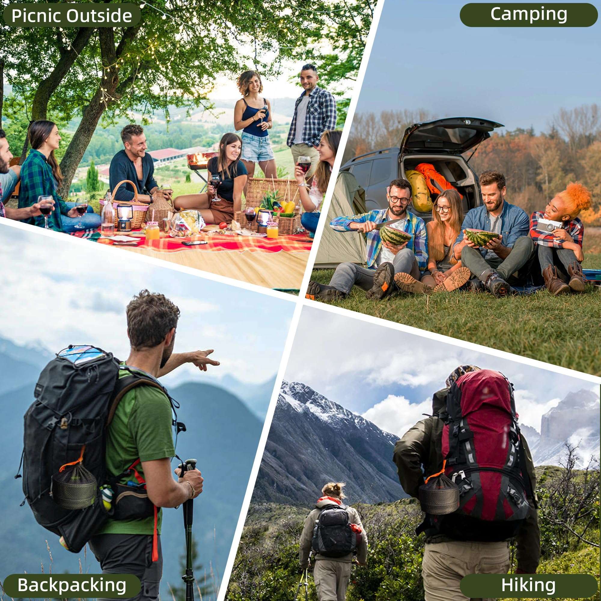 aiGear 3pcs Camping Cookware Mess Kit, Non-Stick Camping Pan Pot Kettle, Lightweight Aluminum, Collapsible Portable Camping Cooking Set for Outdoor Cooking Hiking Picnic - Image 7