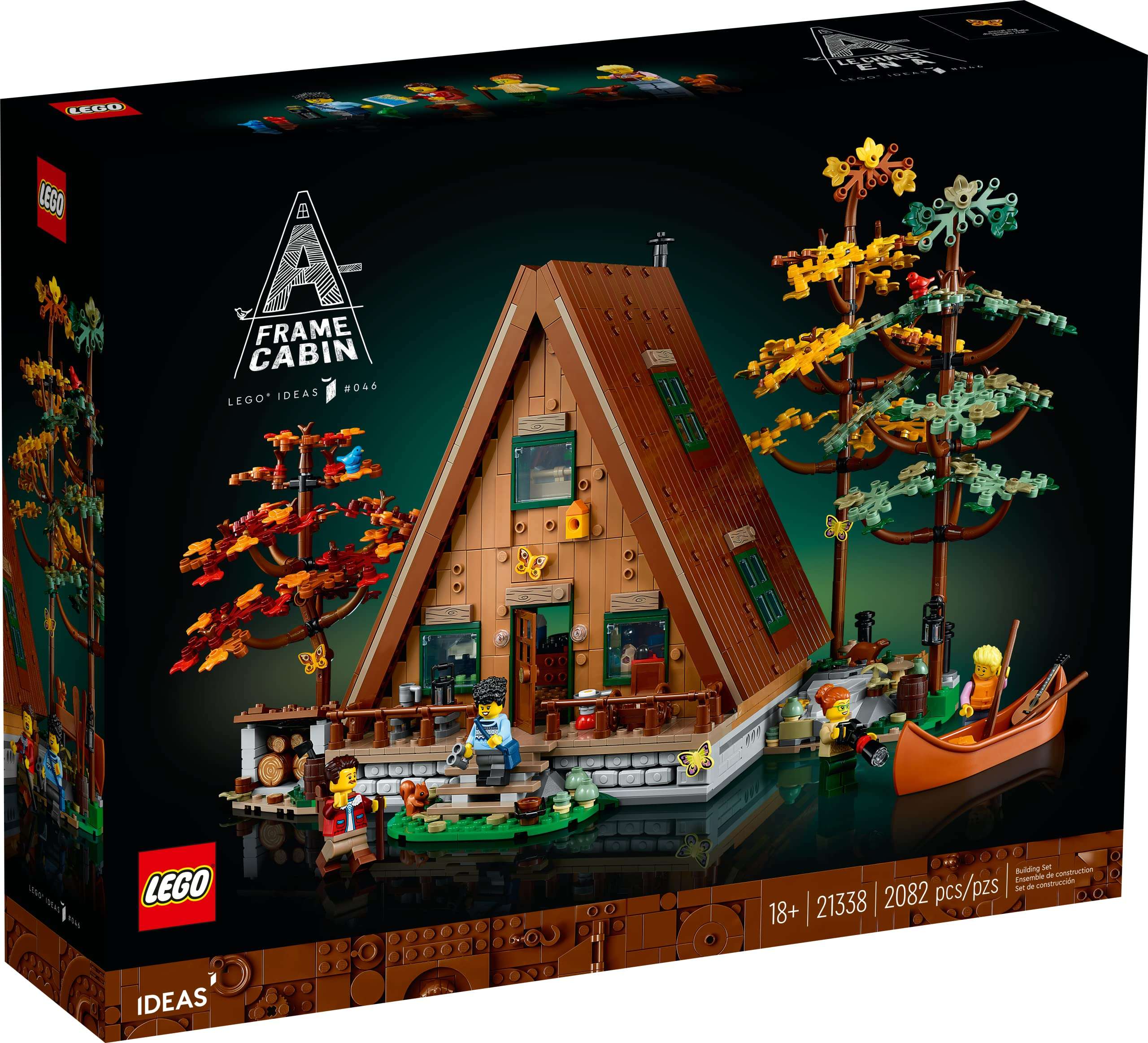 LEGO Ideas A-Frame Cabin 21338 Collectible Display Set, Buildable Model Kit for Adults, Gift for Nature and Architecture Lovers, Includes 4 Customizable Minifigures and 11 Animal Figures - Image 8