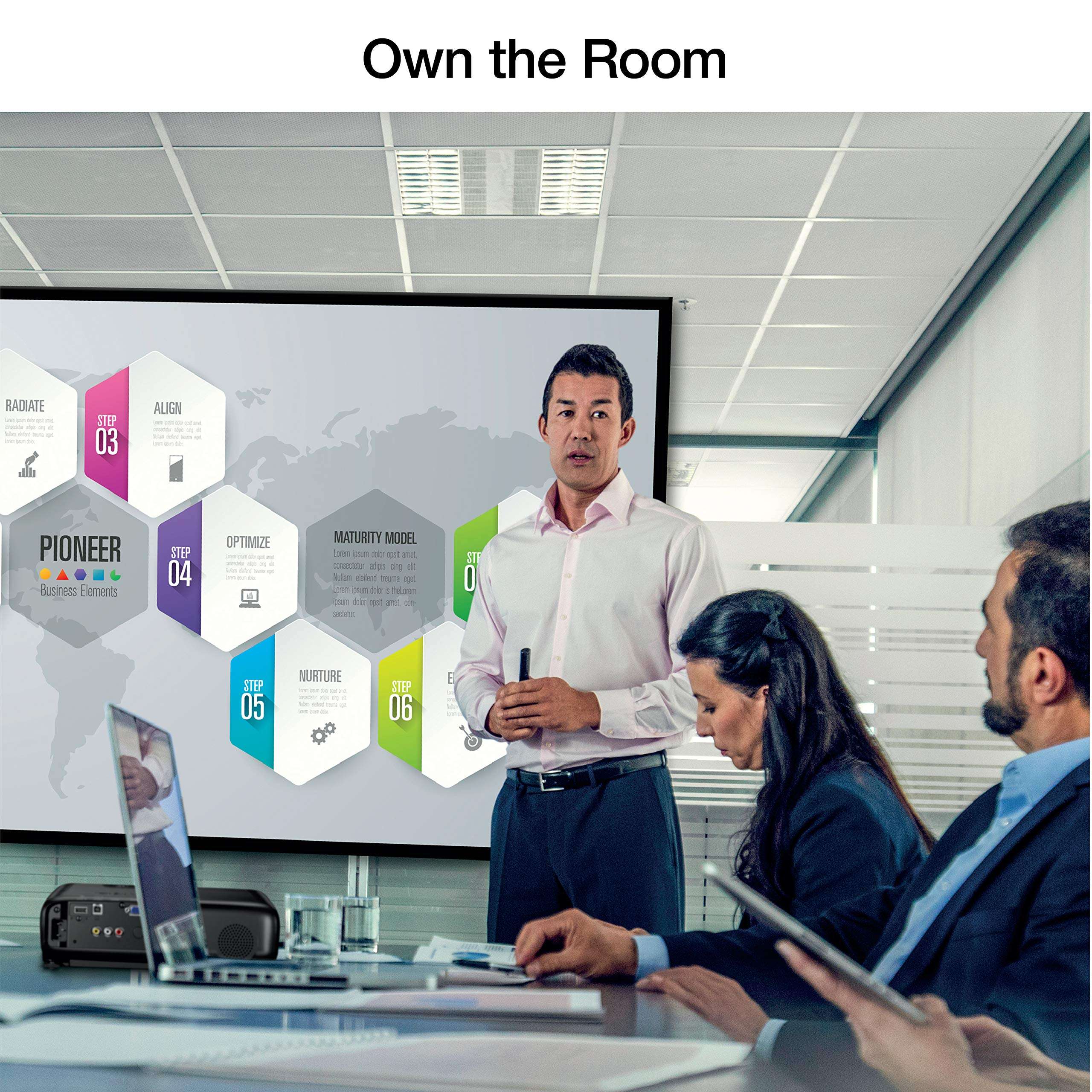 Epson Pro EX9240 3-Chip 3LCD Full HD 1080p Wireless Projector, 4,000 Lumens Color and White Brightness, 2 HDMI Ports, Built-in Speaker, 16,000:1 Contrast Ratio. Full 1-Year Limited Warranty (Renewed) - Image 2