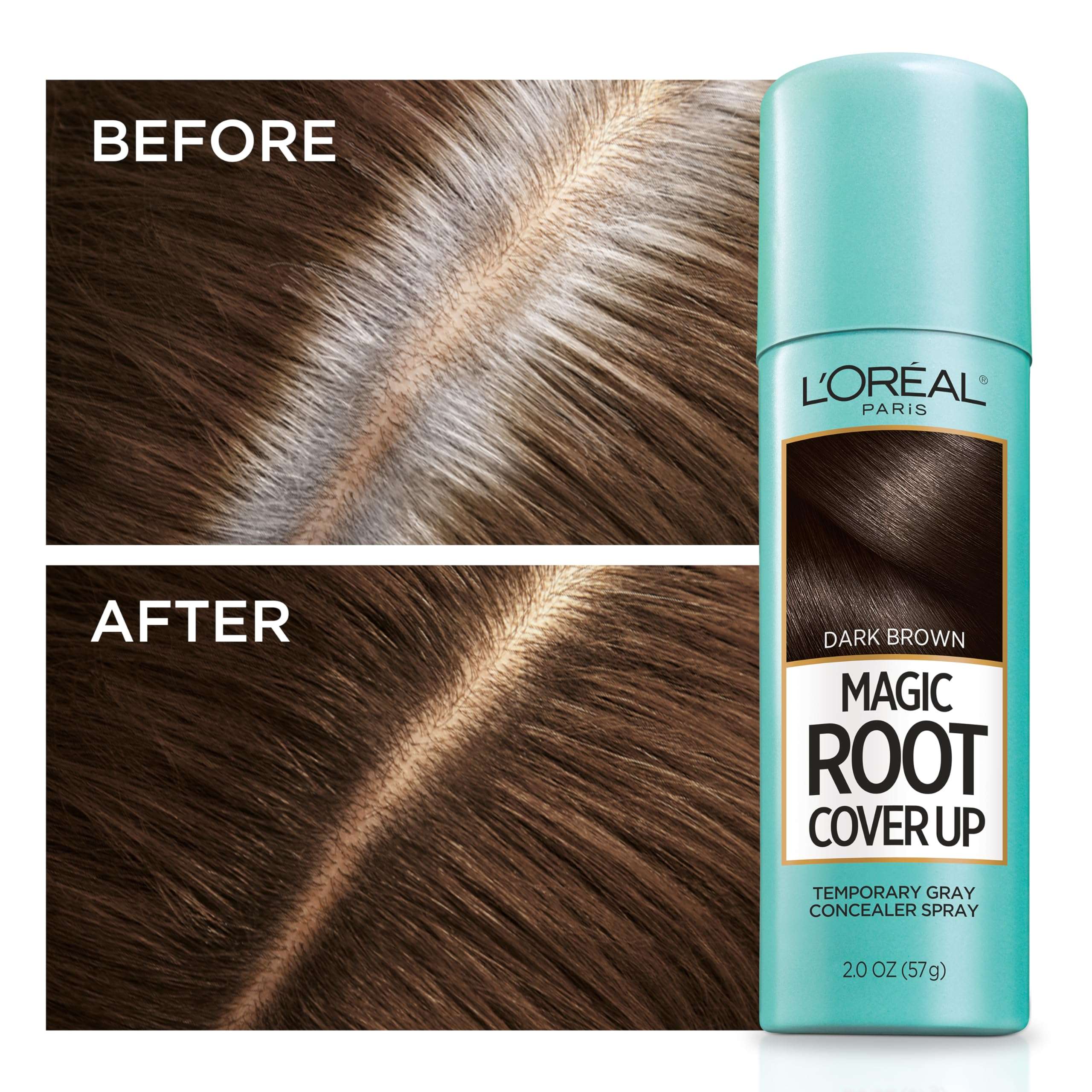 L'Oreal Paris Root Cover Up Temporary Gray Concealer Spray Dark Brown 2 Oz (Pack of 2) (Packaging May Vary) - Image 3