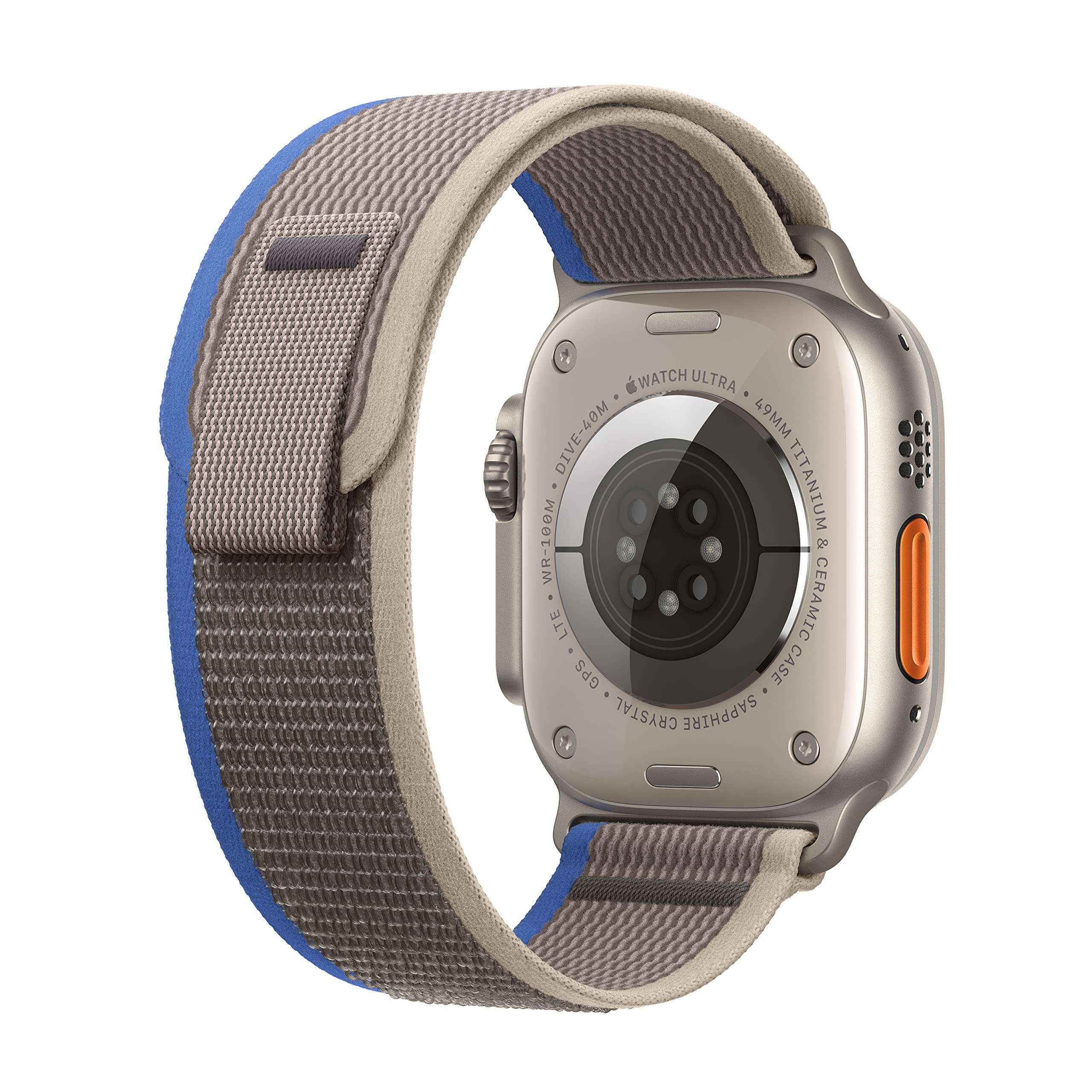 Apple Watch Ultra [GPS + Cellular 49mm] Titanium Case with Blue/Gray Trail Loop, M/L (Renewed) - Image 3