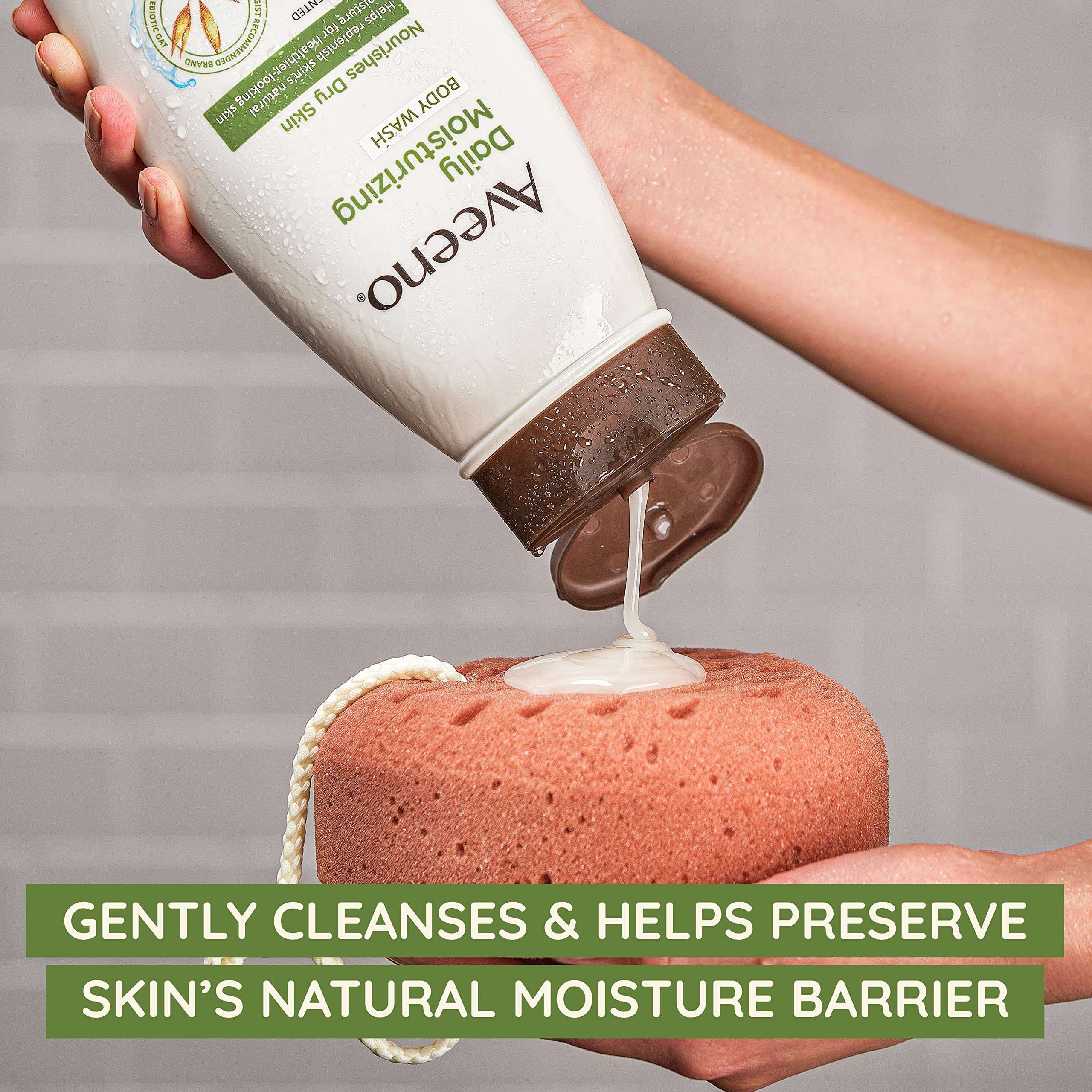 Aveeno Daily Moisturizing Body Wash for Sensitive Skin + Prebiotic Oat, Gently Cleanses Dry Skin & Feels Moisturizing, Light Fragrance, Travel Size, 2 fl. oz - Image 2