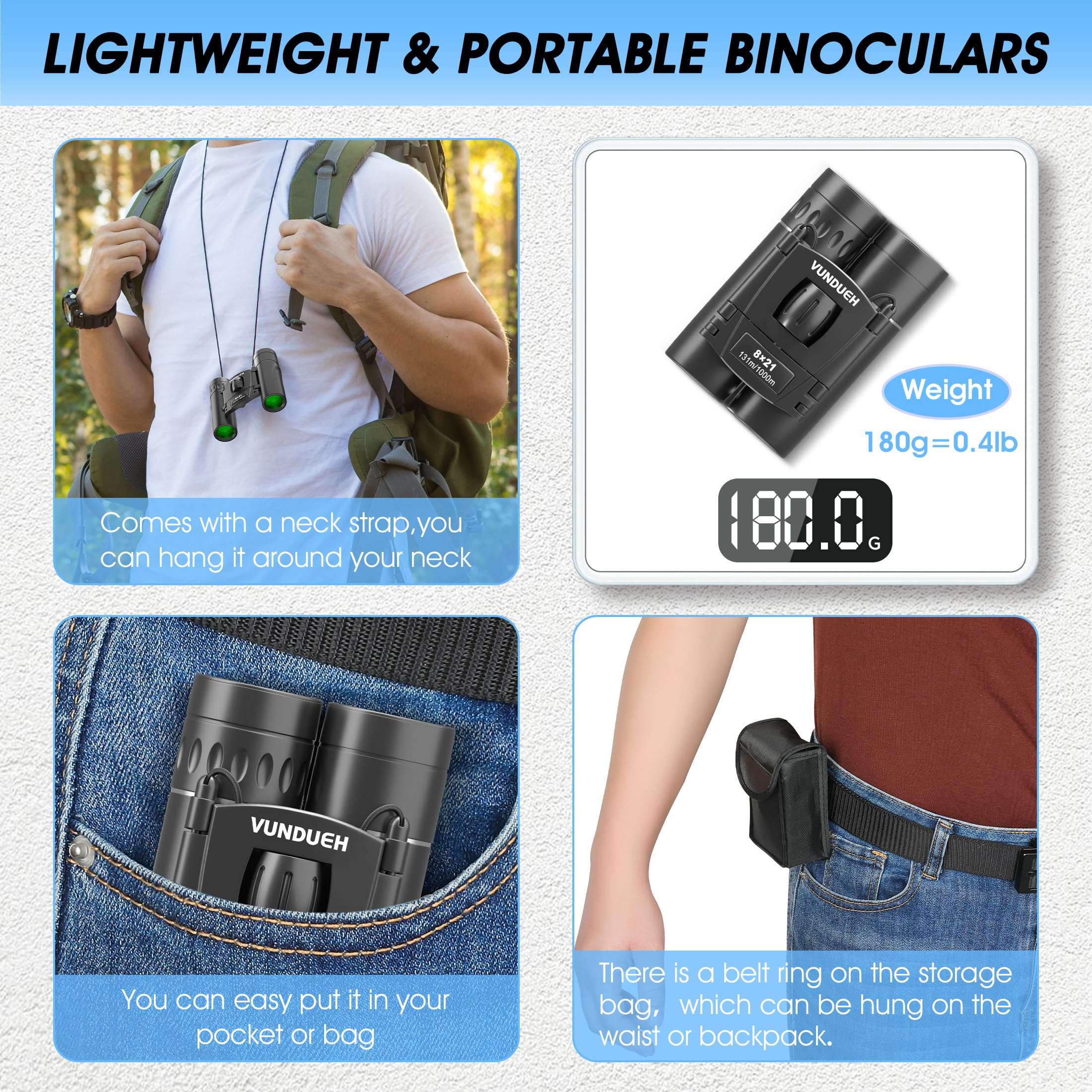 Compact HD Binoculars for Adults and Kids, Children Small High Powered Binoculars with Clear Low Light Night Vision, Mini Pocket Lightweight Waterproof for Hunting Bird Watching Travel Concert - Image 6
