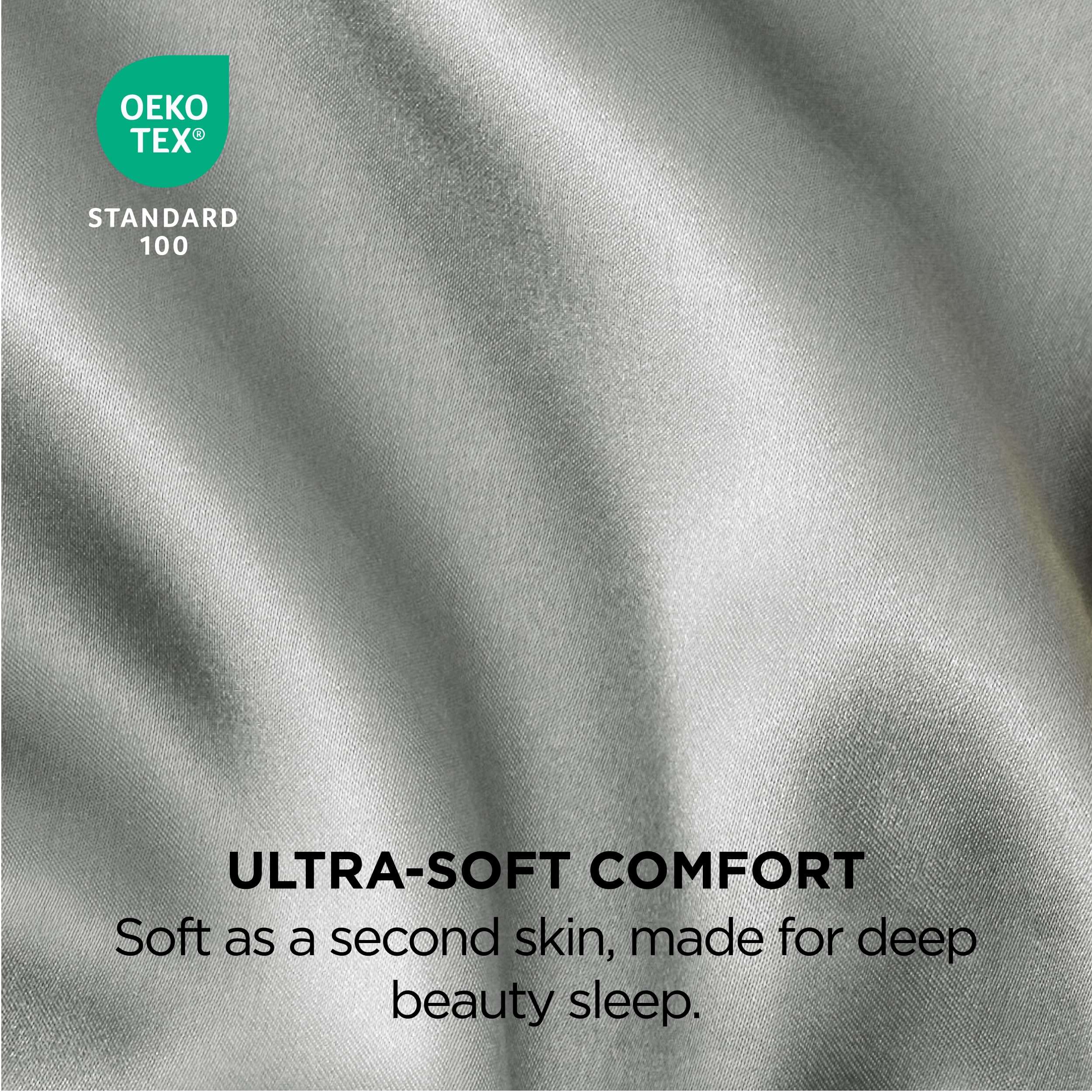 Bedsure Satin Pillowcase, Similar to Silk Pillow Cases Queen Size Set of 2, Cooling Pillow Case with Envelope Closure, Christmas Room Decor Gifts for Women Men, Silver Grey, 20x30 Inches, 2pcs - Image 5